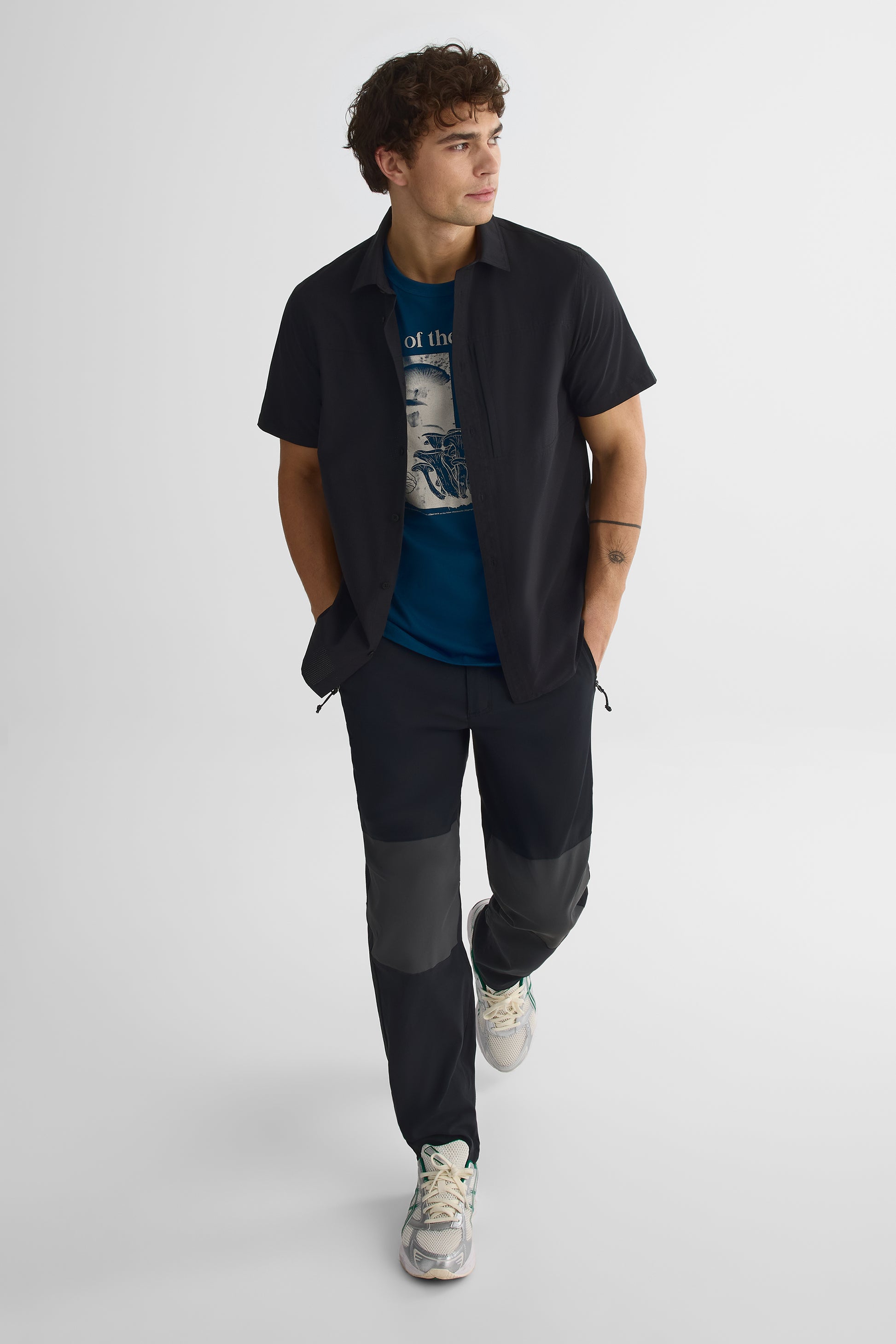 Pantalon patch coupe droite - Homme && NOIR/MULTI