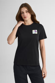 Chandail M/courtes col rond – Femme, Graphique && NOIR