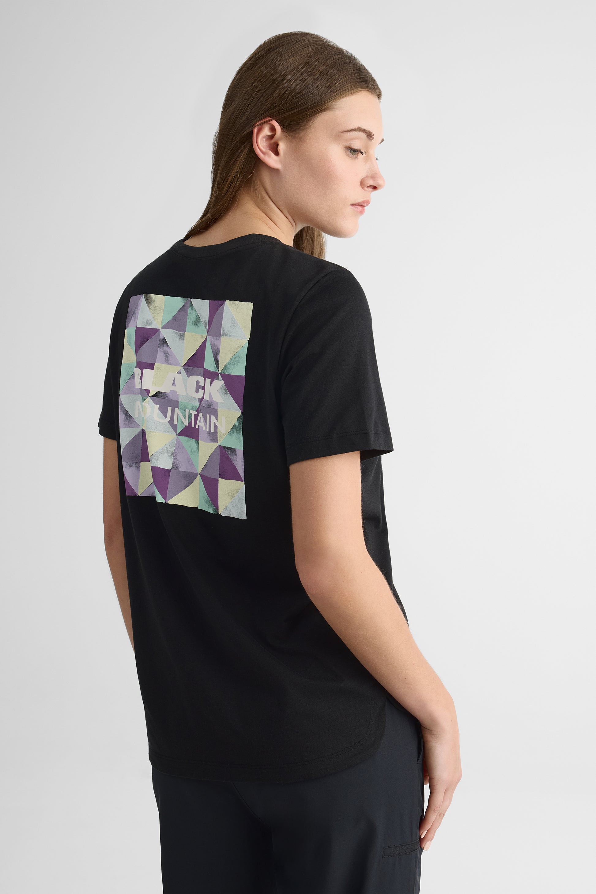 Chandail M/courtes col rond – Femme, Graphique && NOIR