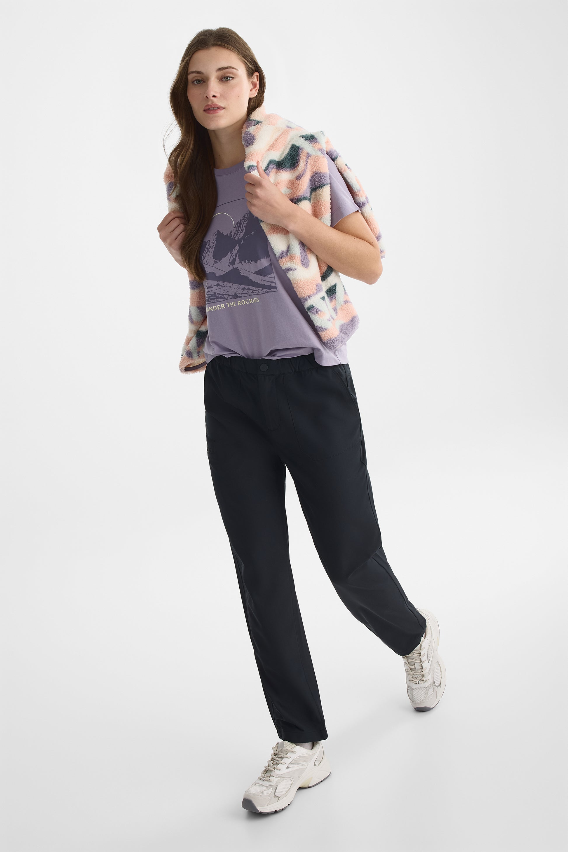 Chandail cropped boxy en coton bio - Femme && LAVANDE