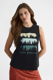 Camisole tank graphique en coton bio - Ado fille && NOIR