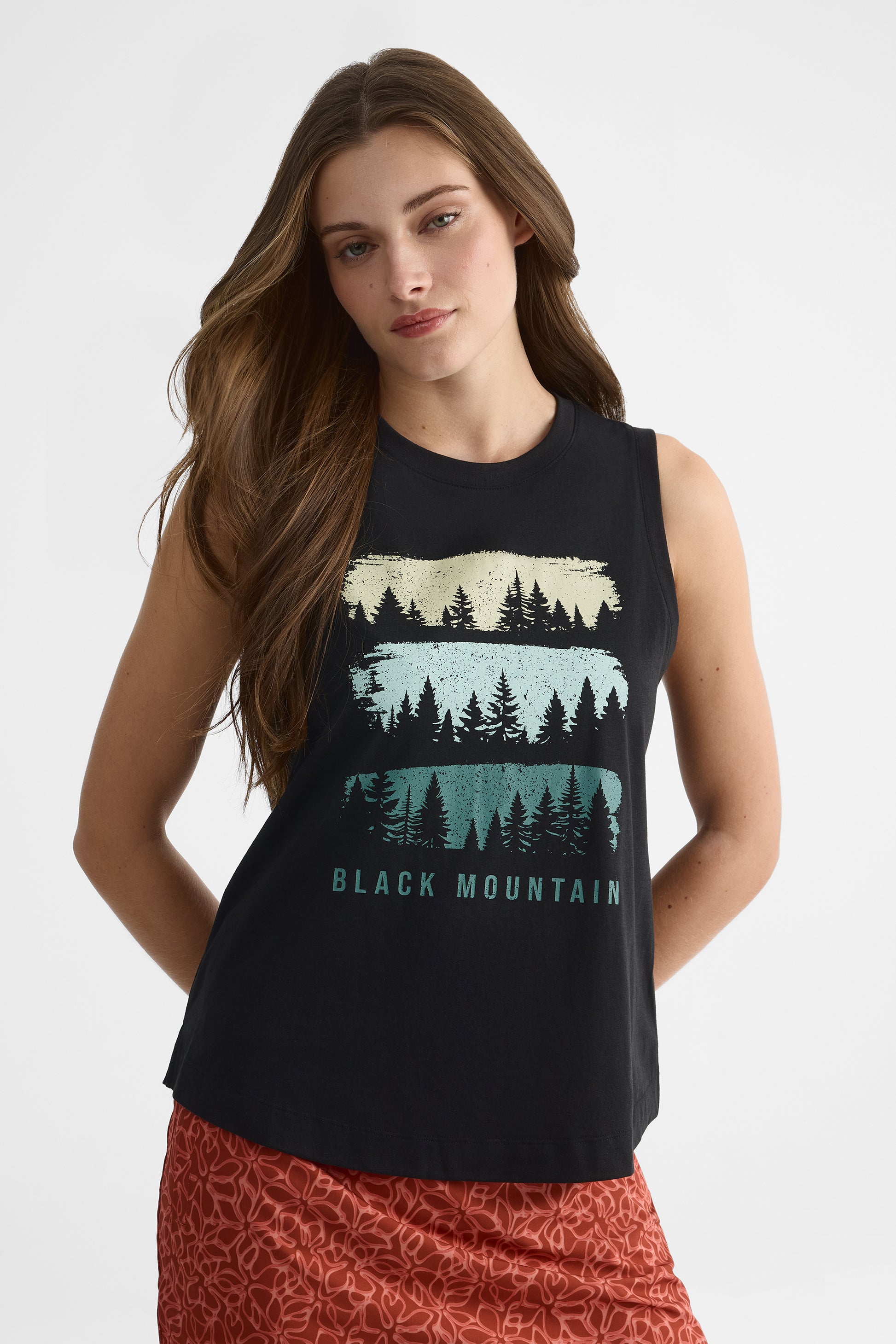 Camisole tank graphique en coton bio - Ado fille && NOIR