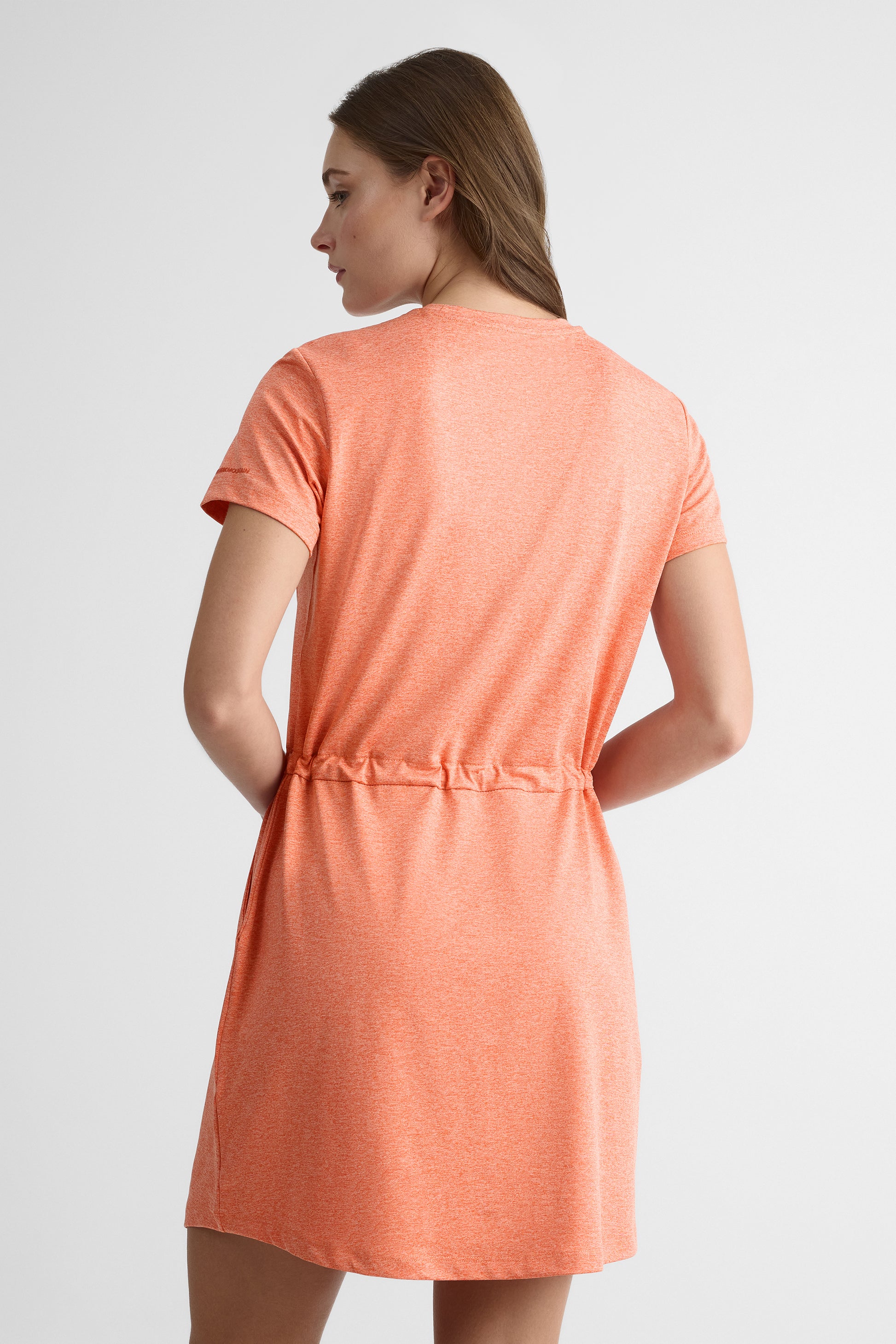 Robe M/courtes semi-ajustée avec poches - Femme && ORANGE
