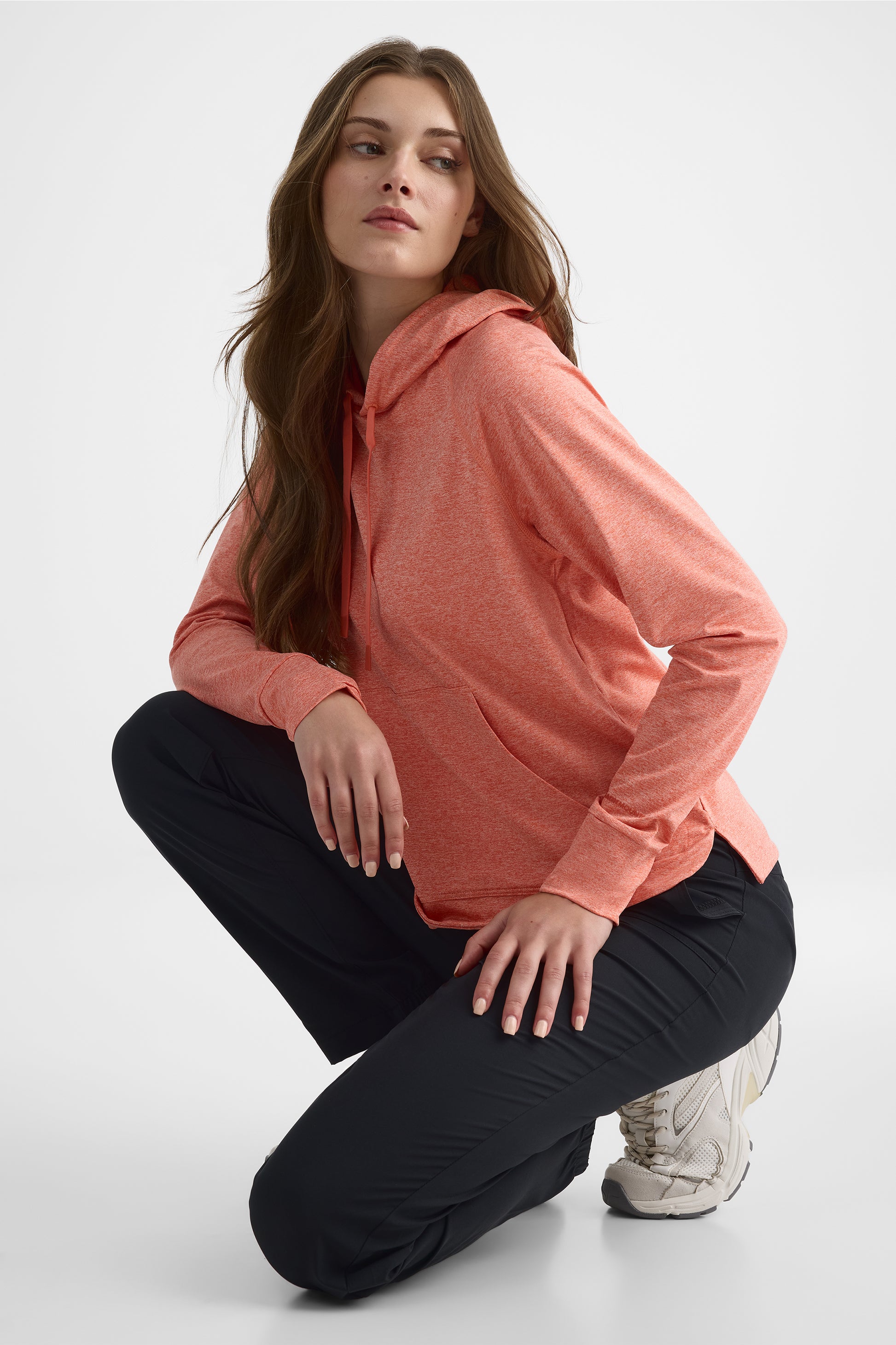 Chandail ouaté à capuchon – Femme && ORANGE