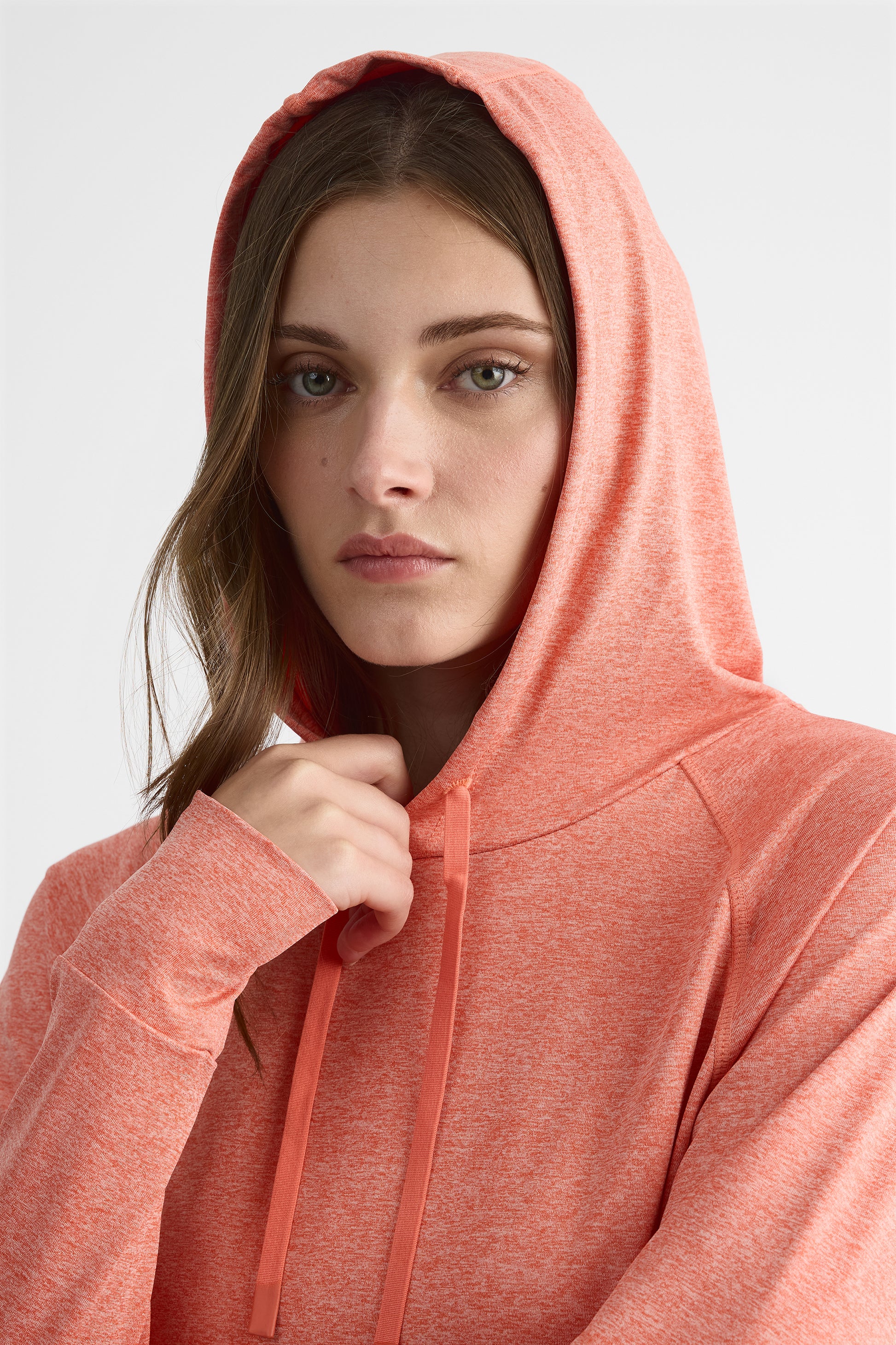 Chandail ouaté à capuchon – Femme && ORANGE
