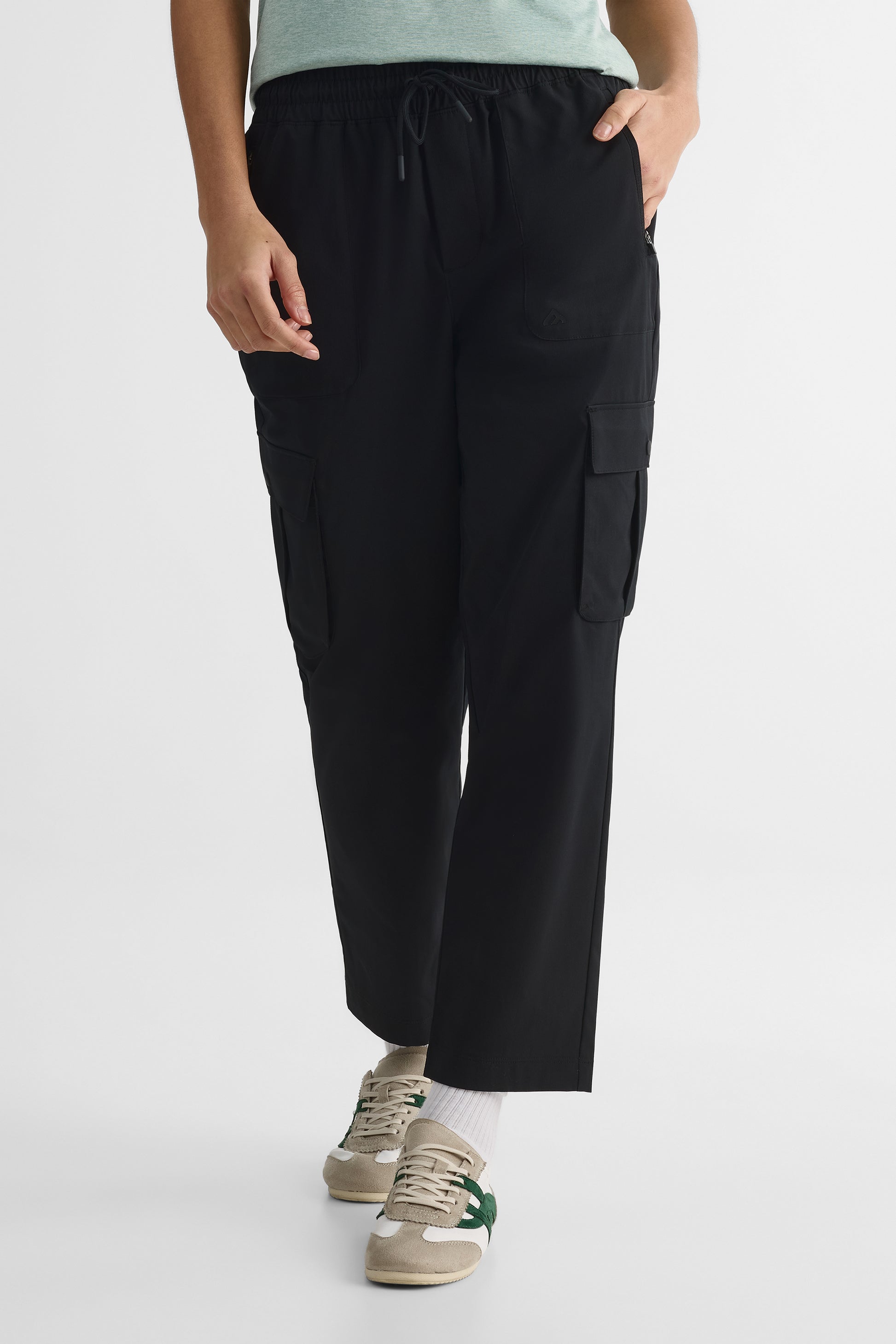 Pantalon cargo 7/8 élastique – Femme && NOIR