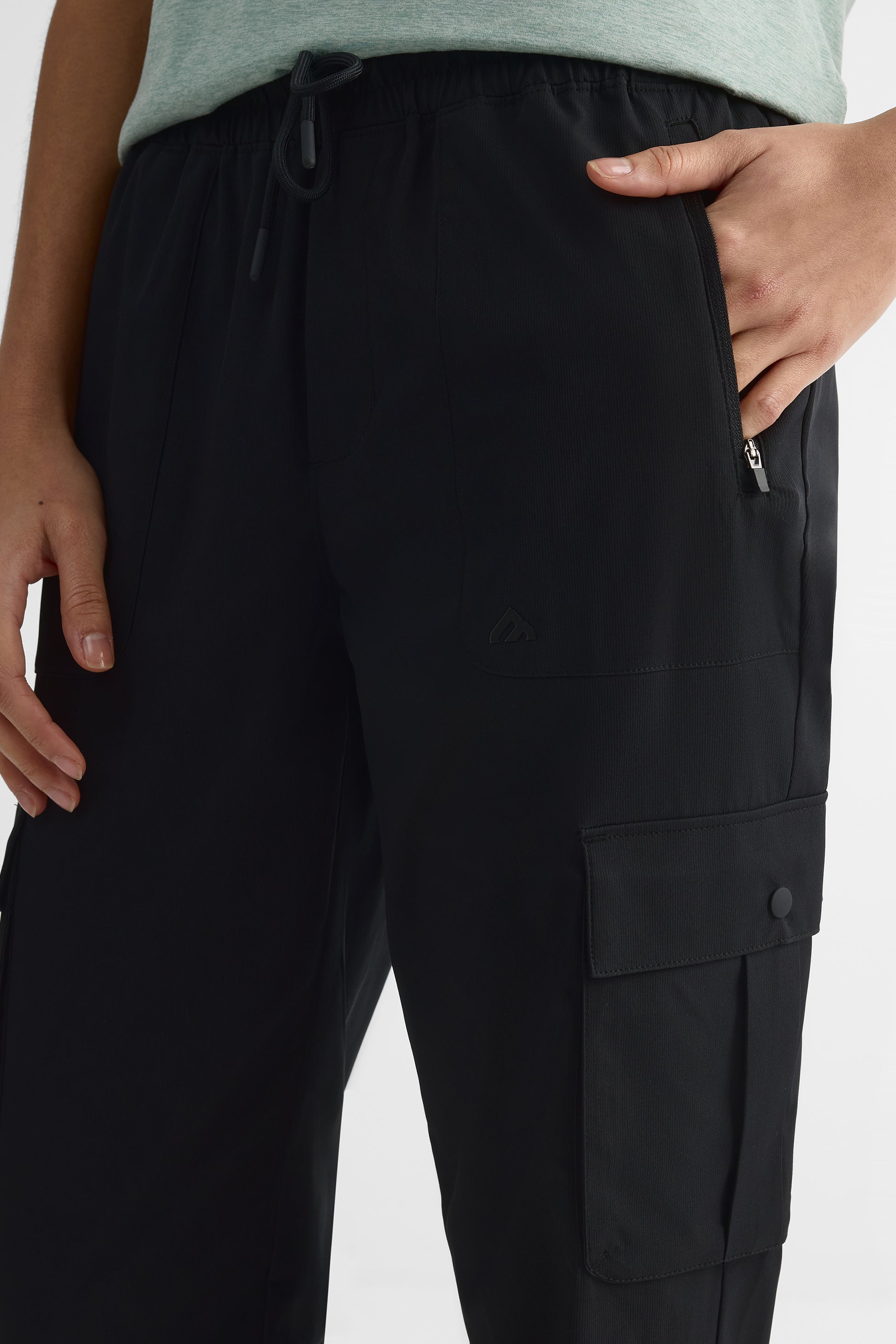 Pantalon cargo 7/8 élastique – Femme && NOIR