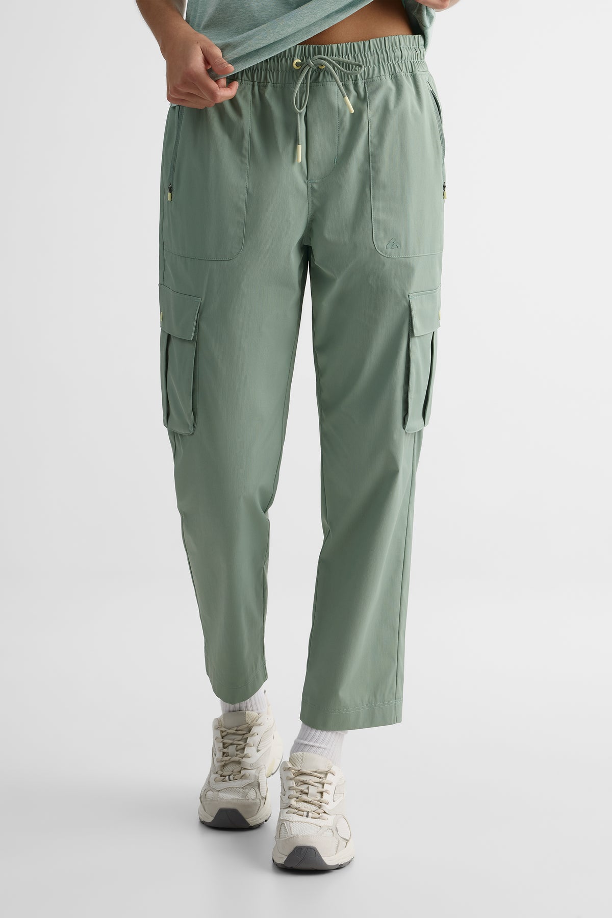Pantalon cargo 7/8 élastique – Femme && KAKI