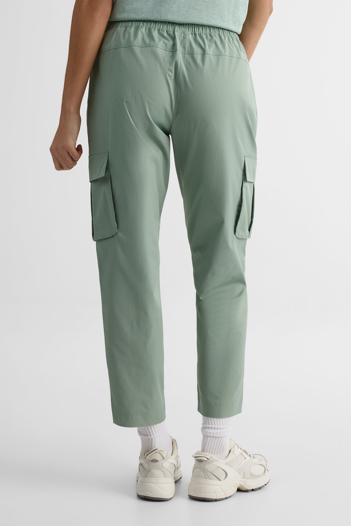 Pantalon cargo 7/8 élastique – Femme && KAKI