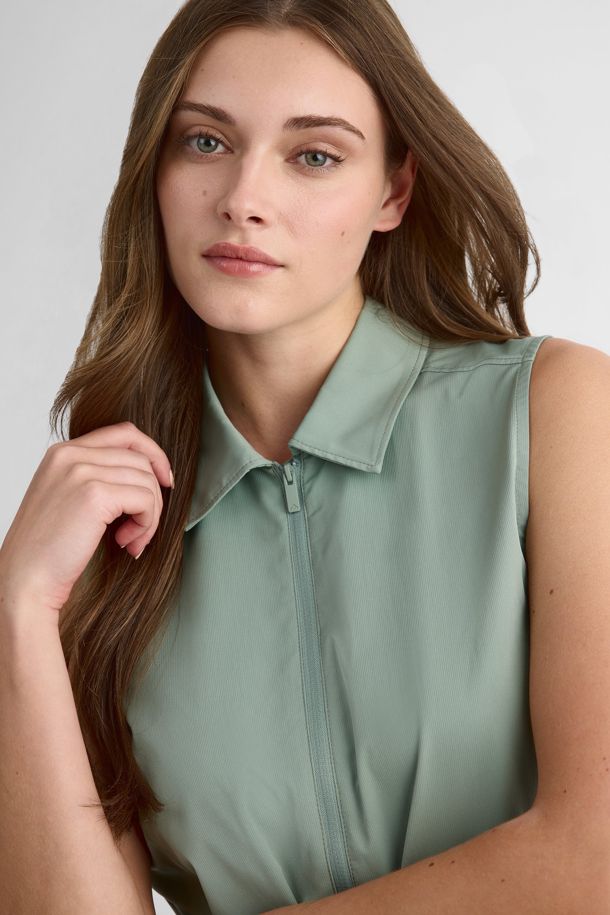 Robe chemisier semi-ajustée avec cordon - Femme && KAKI