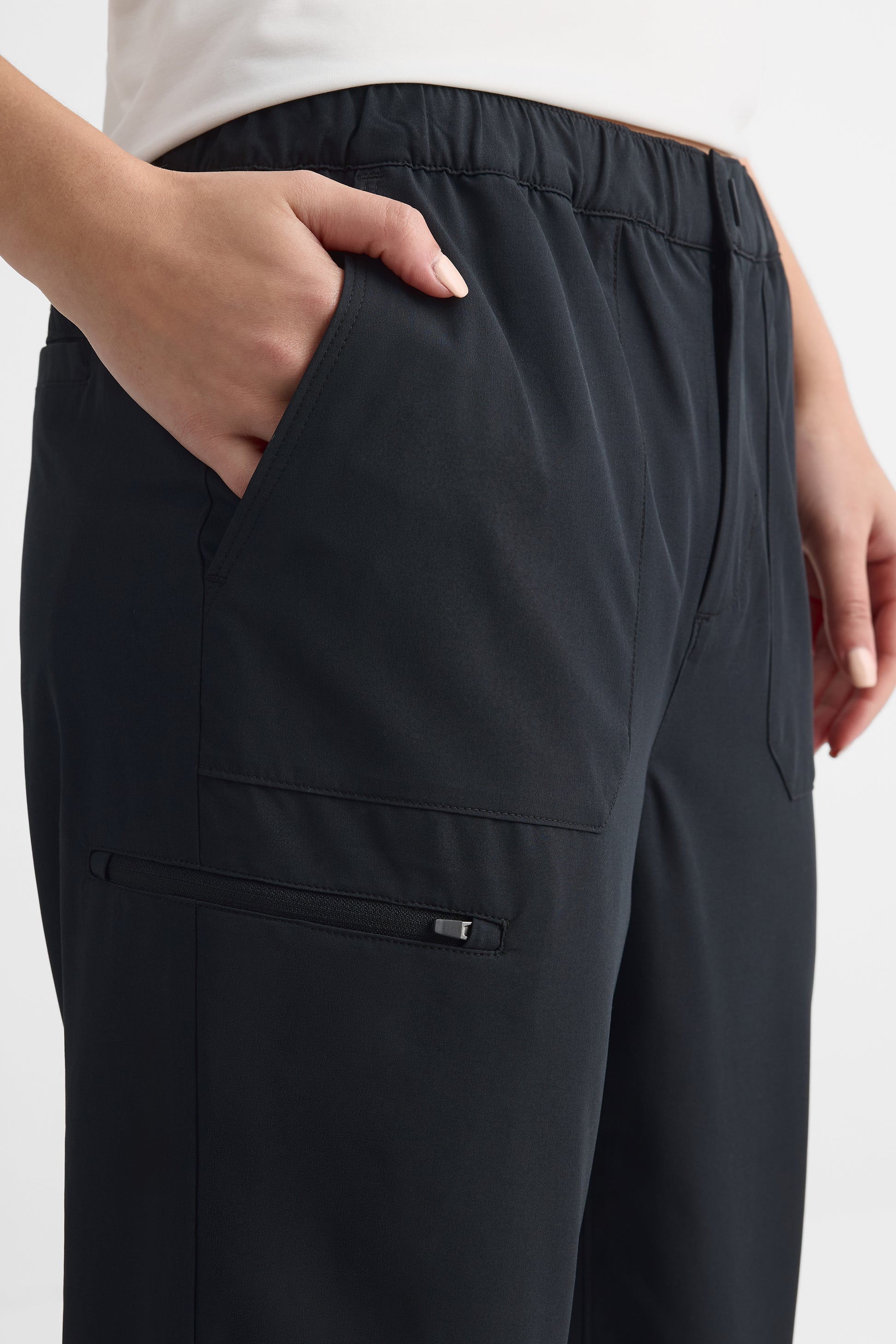 Pantalon jogger techno poplin – Femme && NOIR