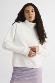 Chandail ouaté à col montant – Femme && BLANC