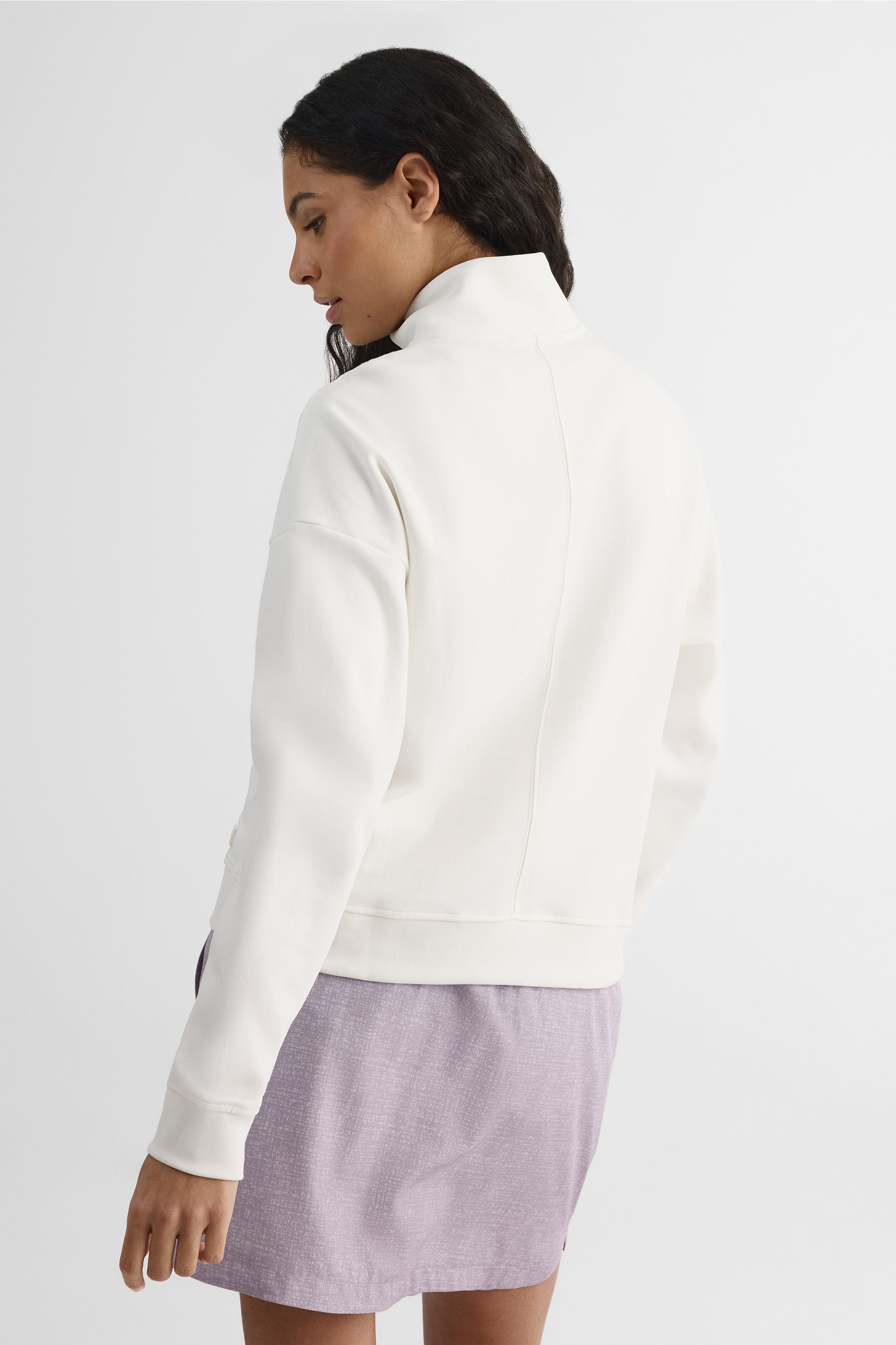 Chandail ouaté à col montant – Femme && BLANC