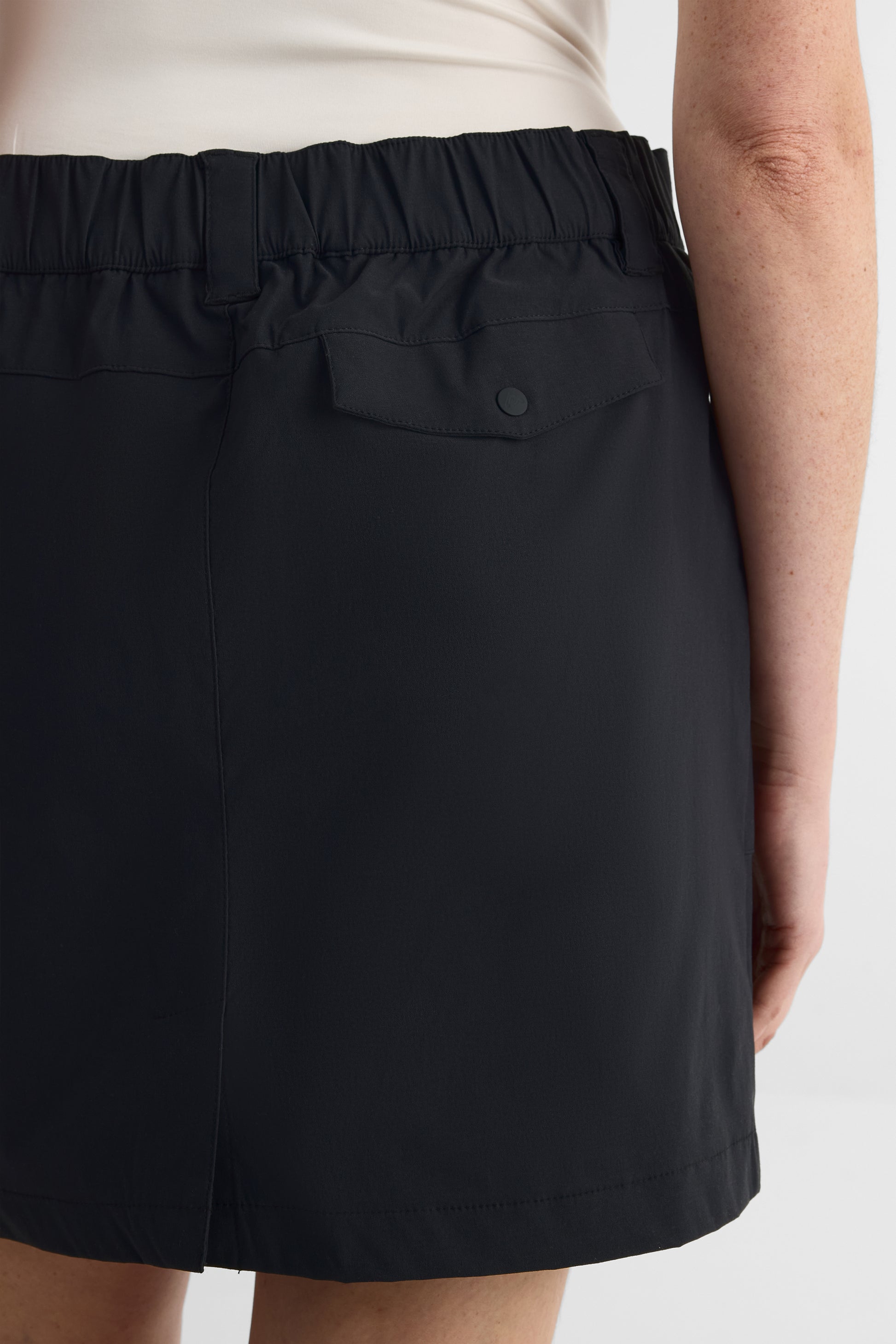 Jupe décontractée ajustable en nylon - Femme && NOIR