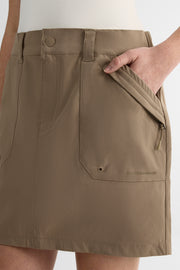 Jupe décontractée ajustable en nylon - Femme && TAUPE