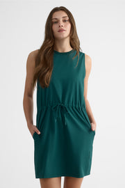 Robe S/manches col rond semi-ajustée - Femme && VERT