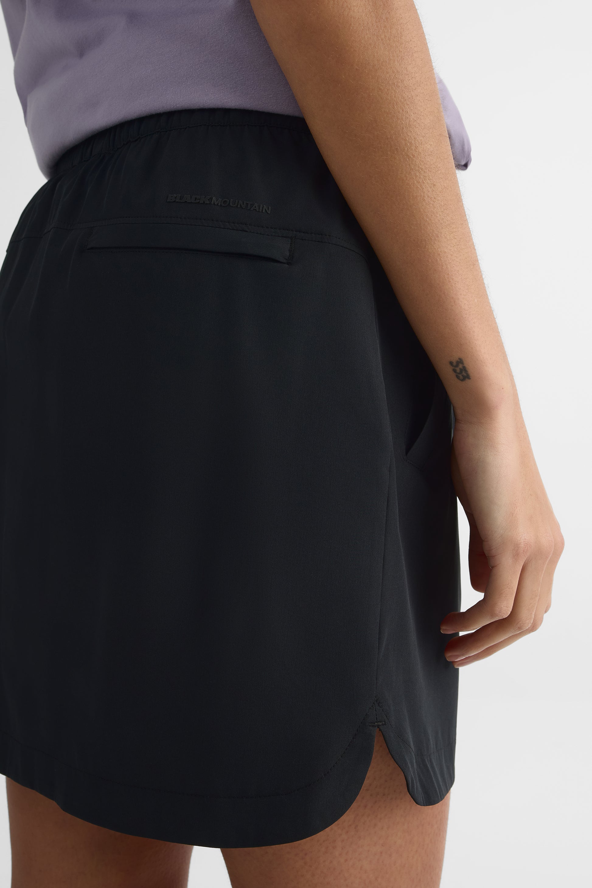 Skort femme avec poches zippées - Uni && NOIR