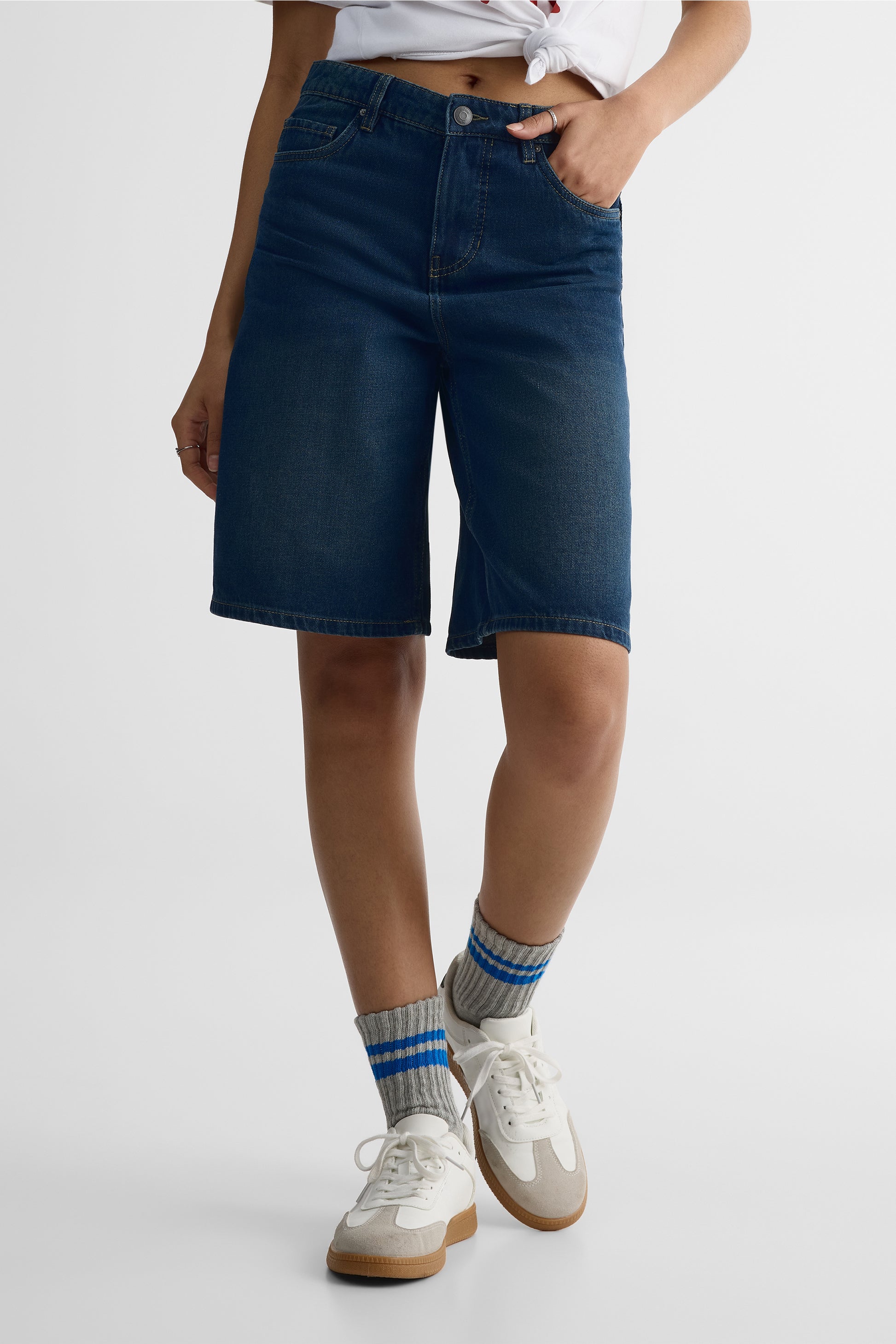 Bermuda denim bas taille en coton - Homme && DENIM