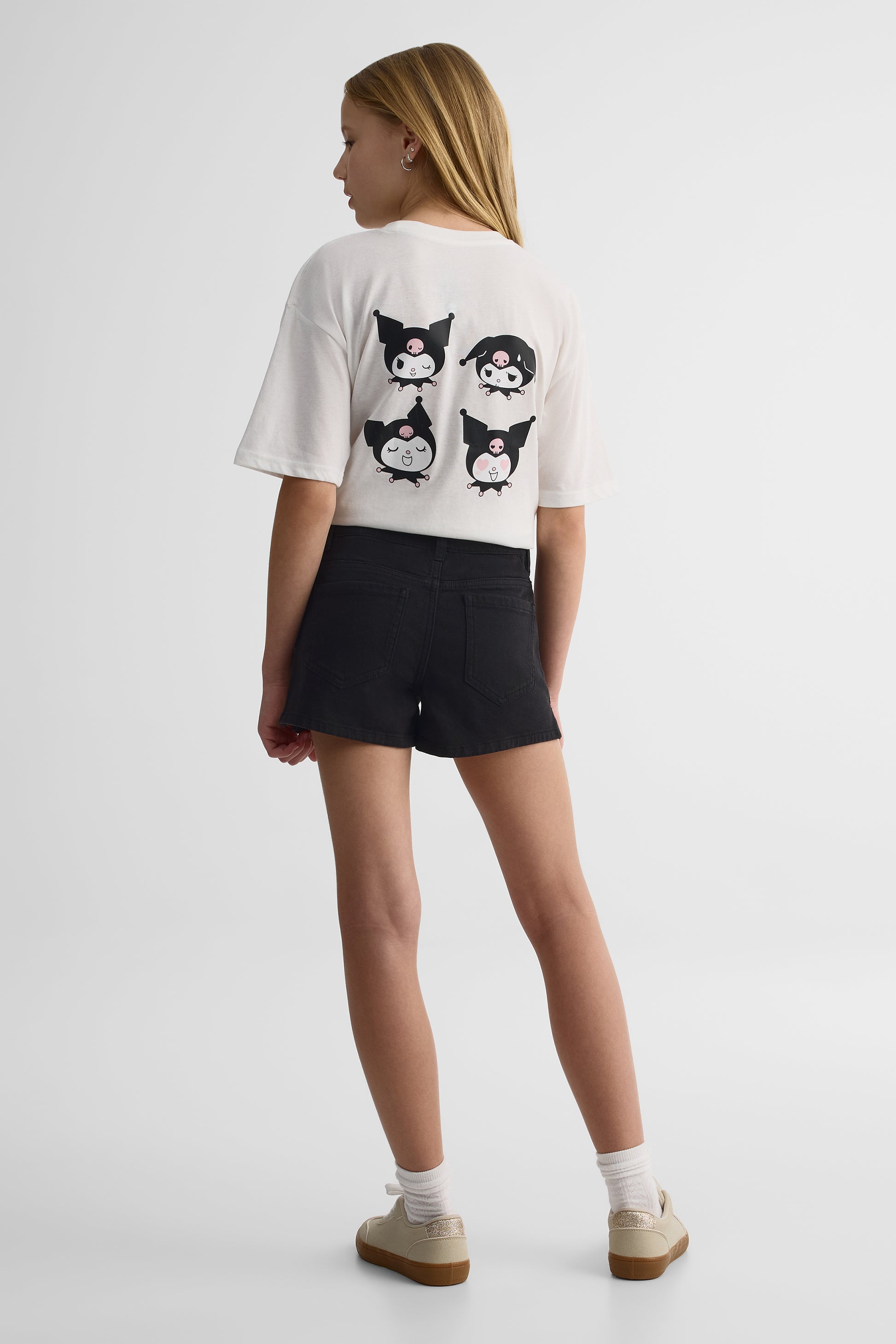Short court en denim stretch - Ado fille && NOIR