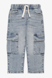 Jeans cargo décontractés avec poches - Enfant garçon && DENIM PALE