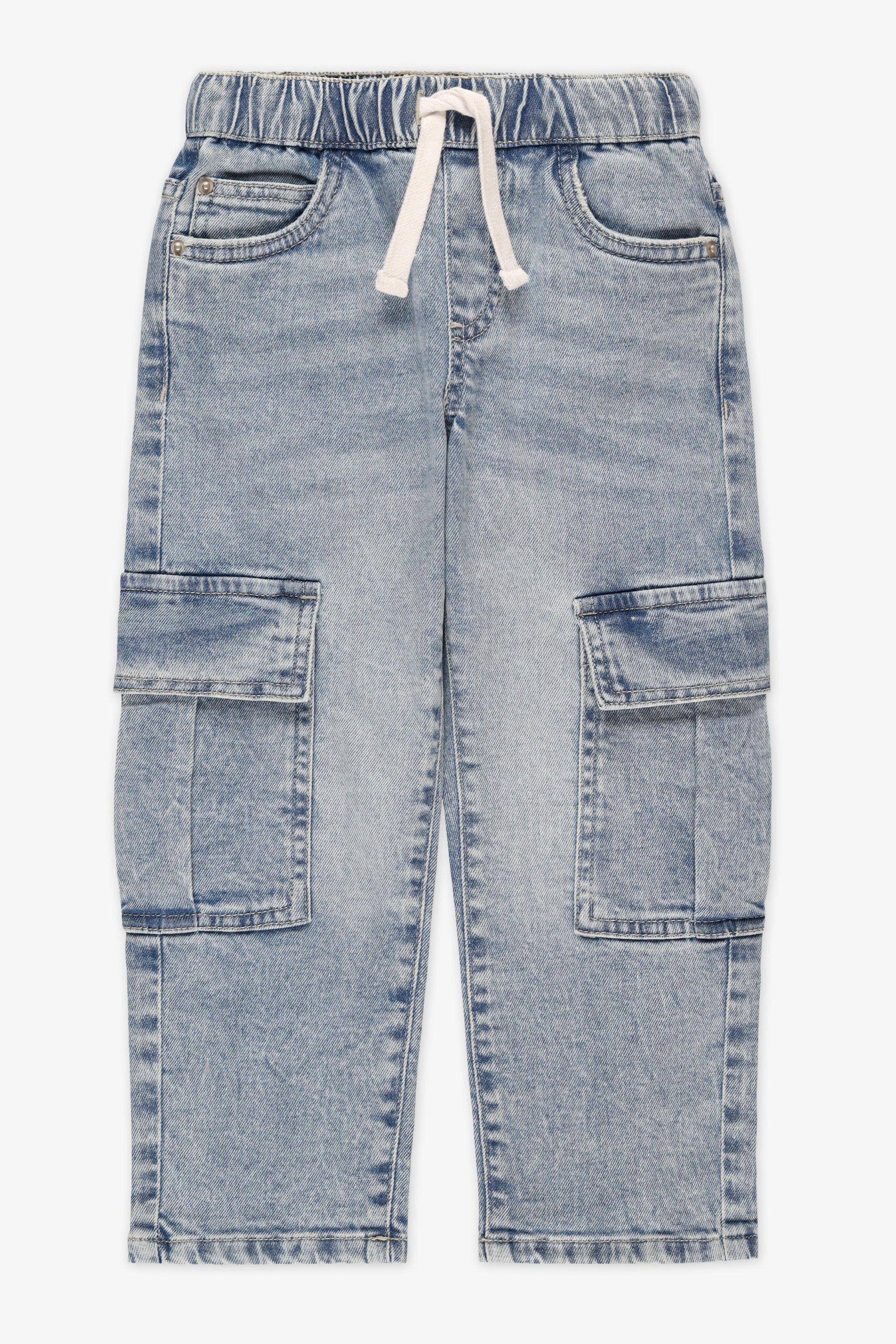 Jeans cargo décontractés avec poches - Enfant garçon && DENIM PALE