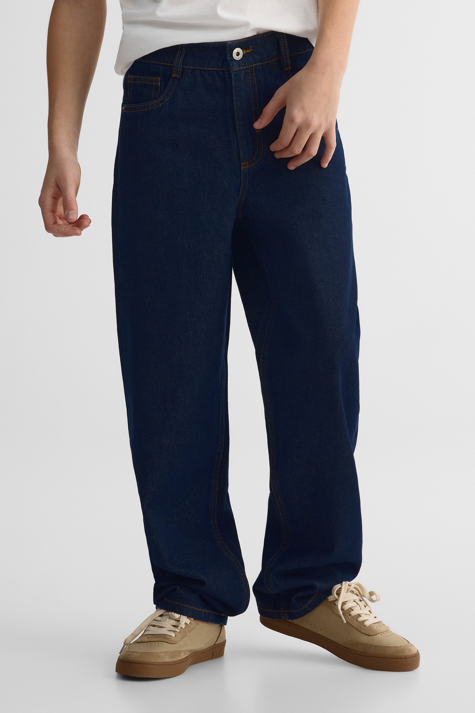 Jeans baggy 5 poches en denim - Ado garçon && INDIGO