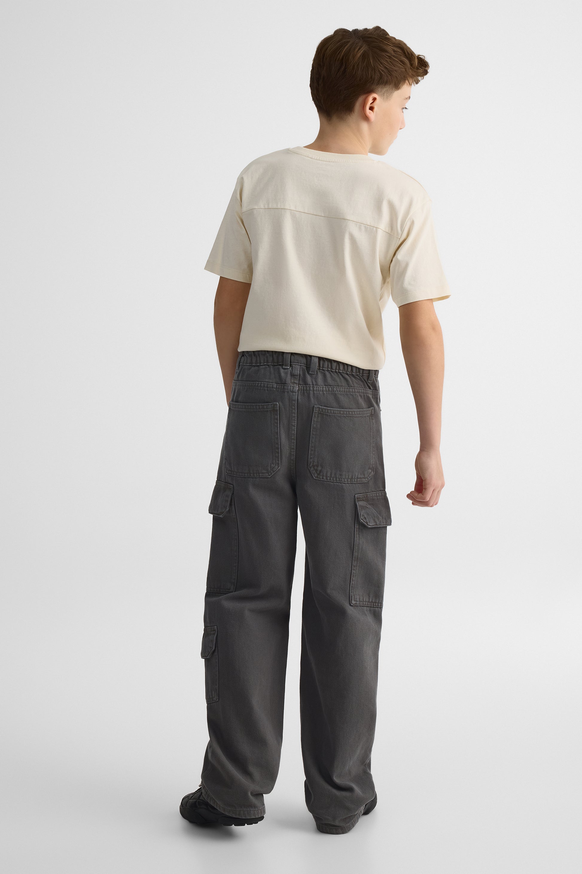 Jeans cargo décontractés en denim - Ado garçon && GRIS