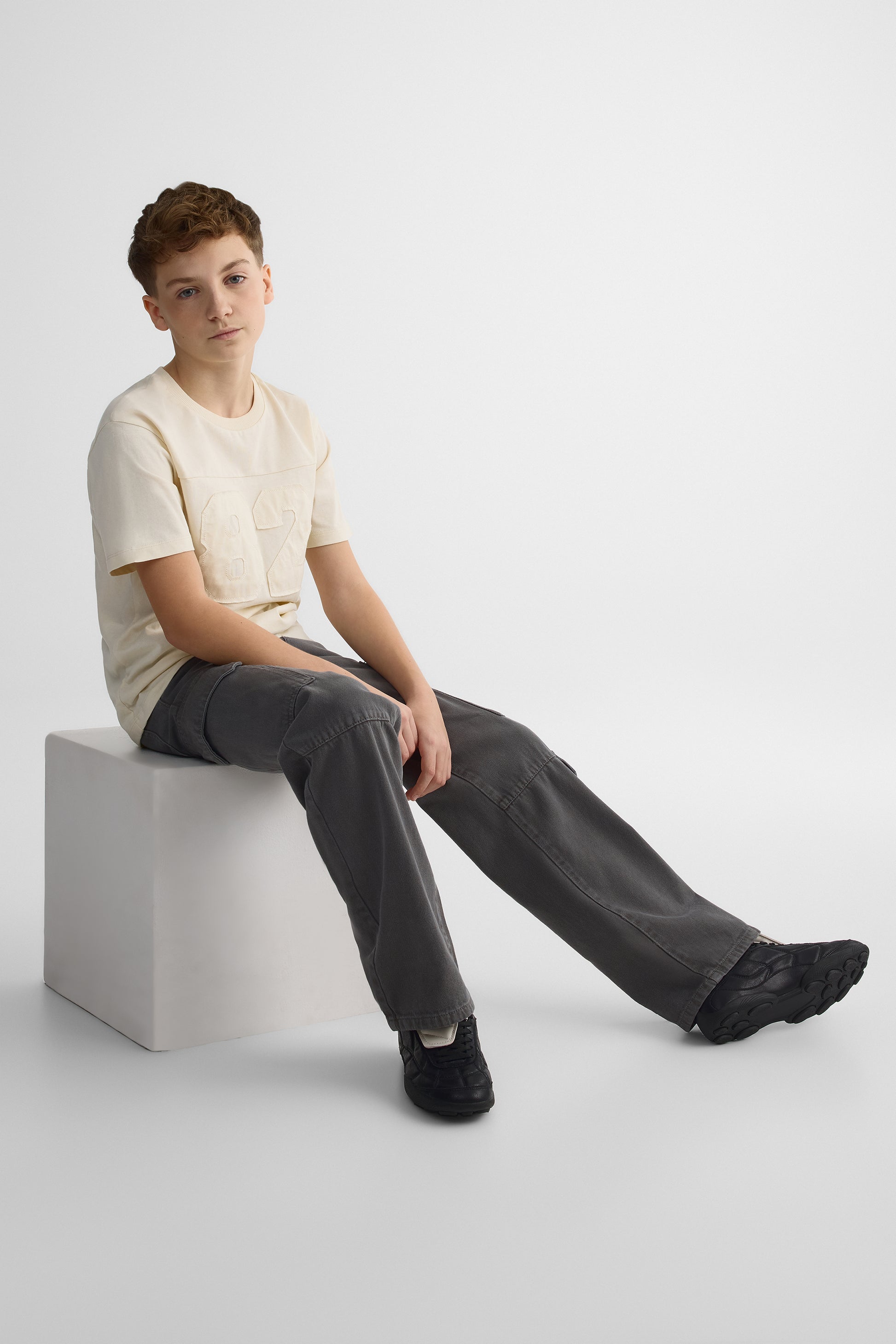 Jeans cargo décontractés en denim - Ado garçon && GRIS