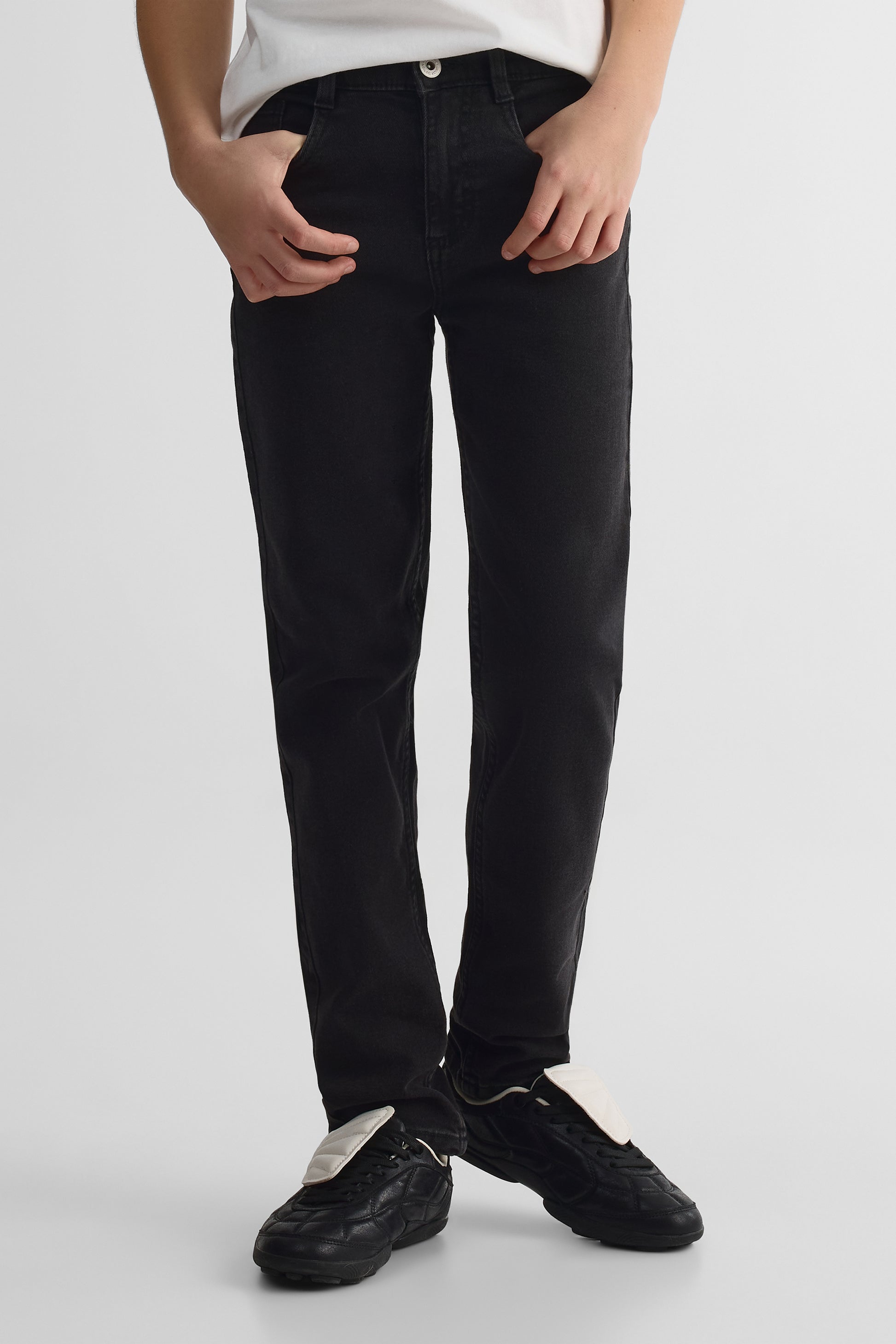 Jeans Pull On Élastique - Ado garçon && DENIM NOIR