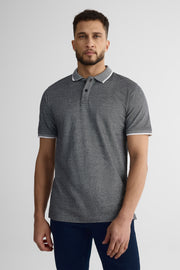 Chandail polo M/courtes en coton - Homme && NOIR