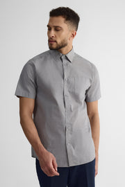 Chemise M/courtes coupe régulière en microfibre - Homme && GRIS MIXTE