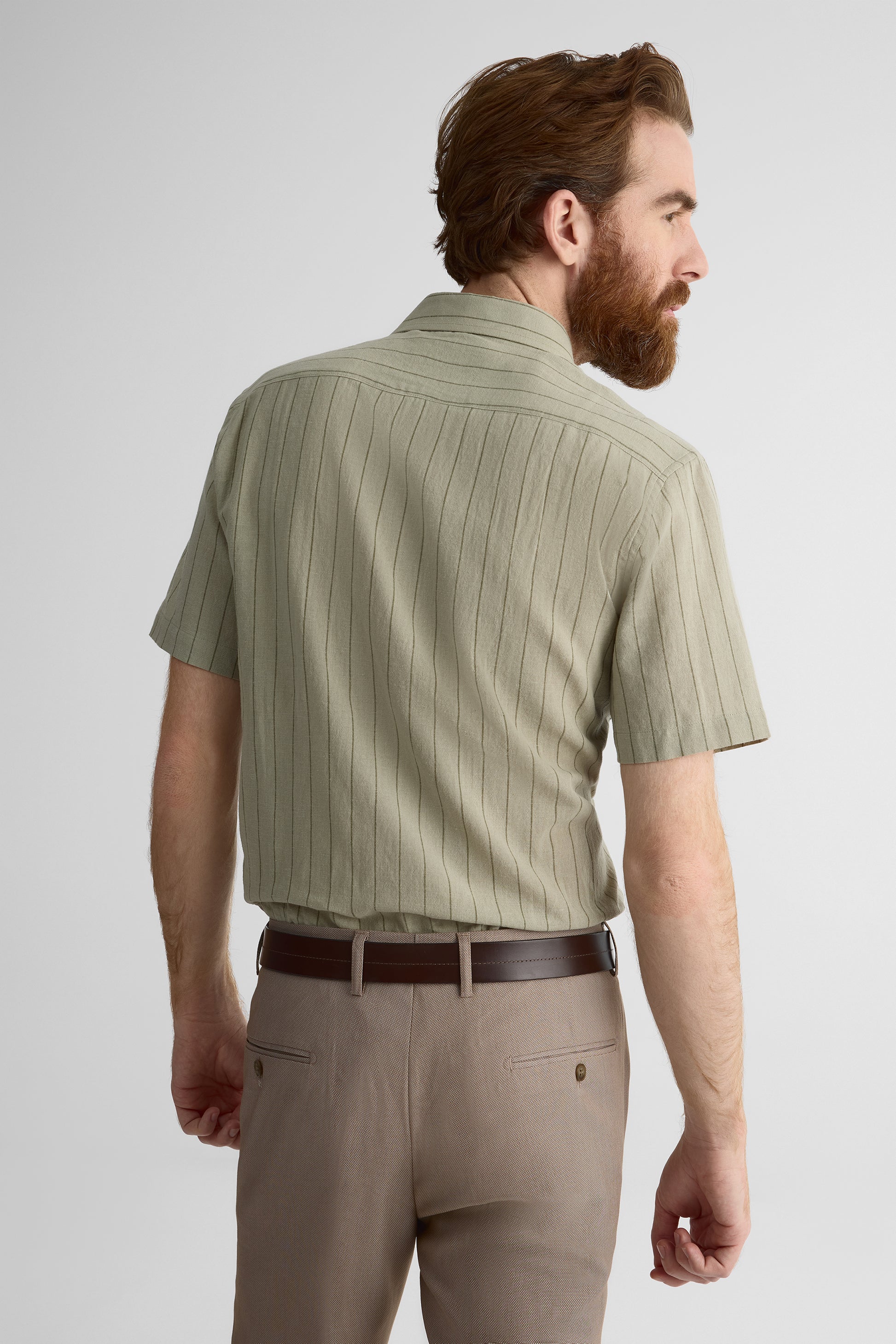 Chemise m/courtes en chambray – Homme && KAKI/MULTI
