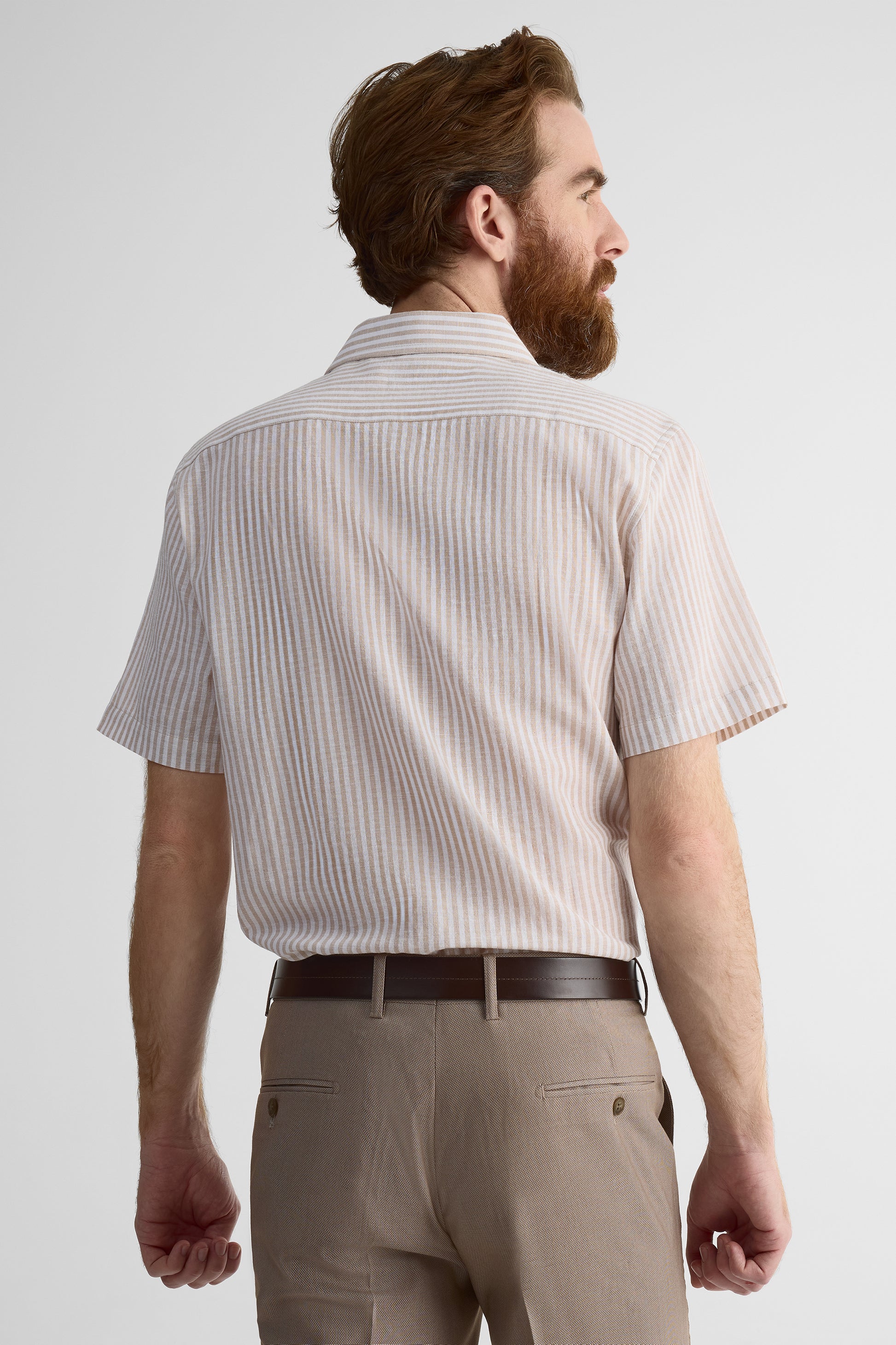 Chemise m/courtes en chambray – Homme && TAUPE MULTI