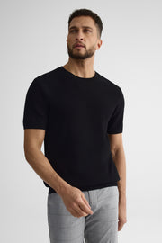 Chandail tricot M/courtes col rond - Homme && NOIR