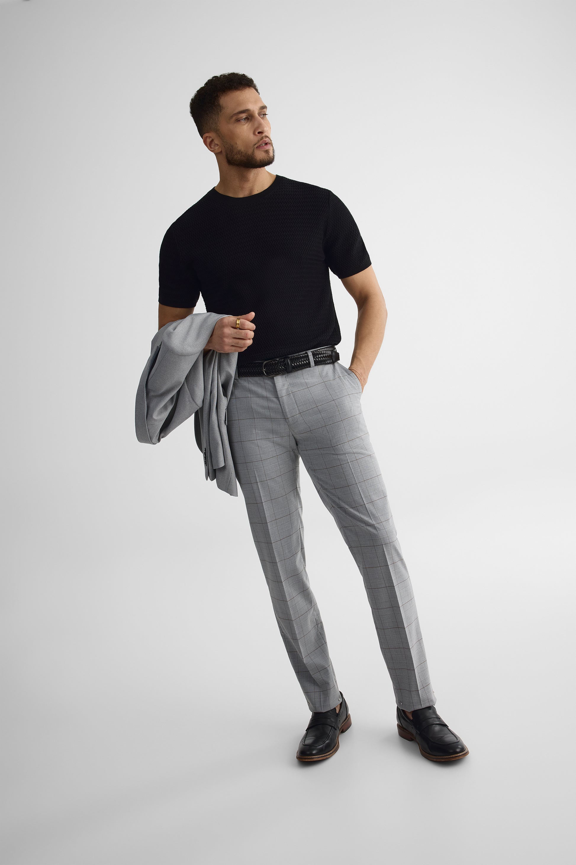 Chandail tricot M/courtes col rond - Homme && NOIR