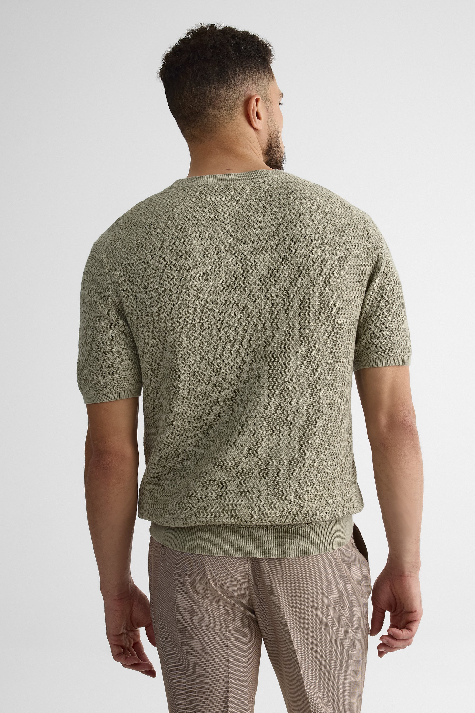 Chandail tricot M/courtes col rond - Homme && KAKI