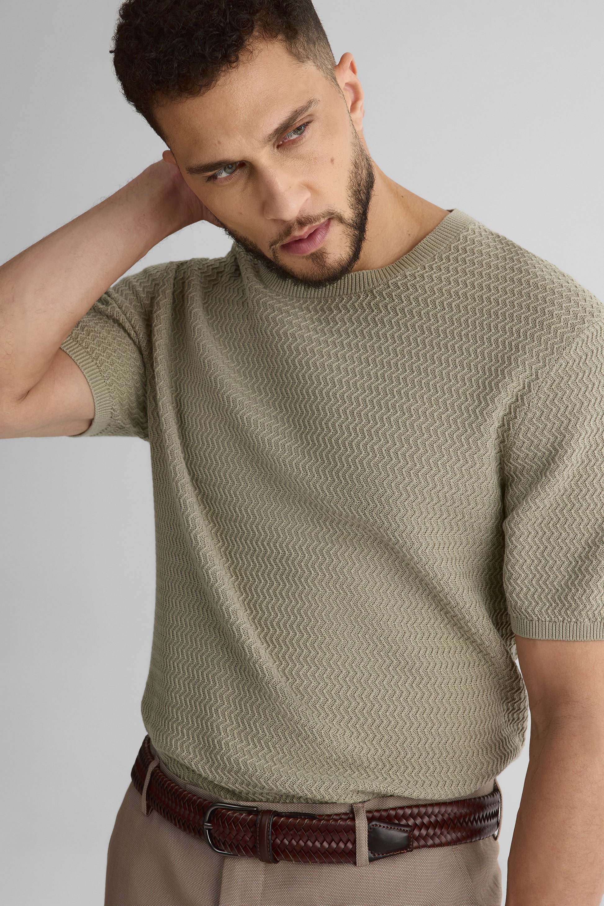 Chandail tricot M/courtes col rond - Homme && KAKI