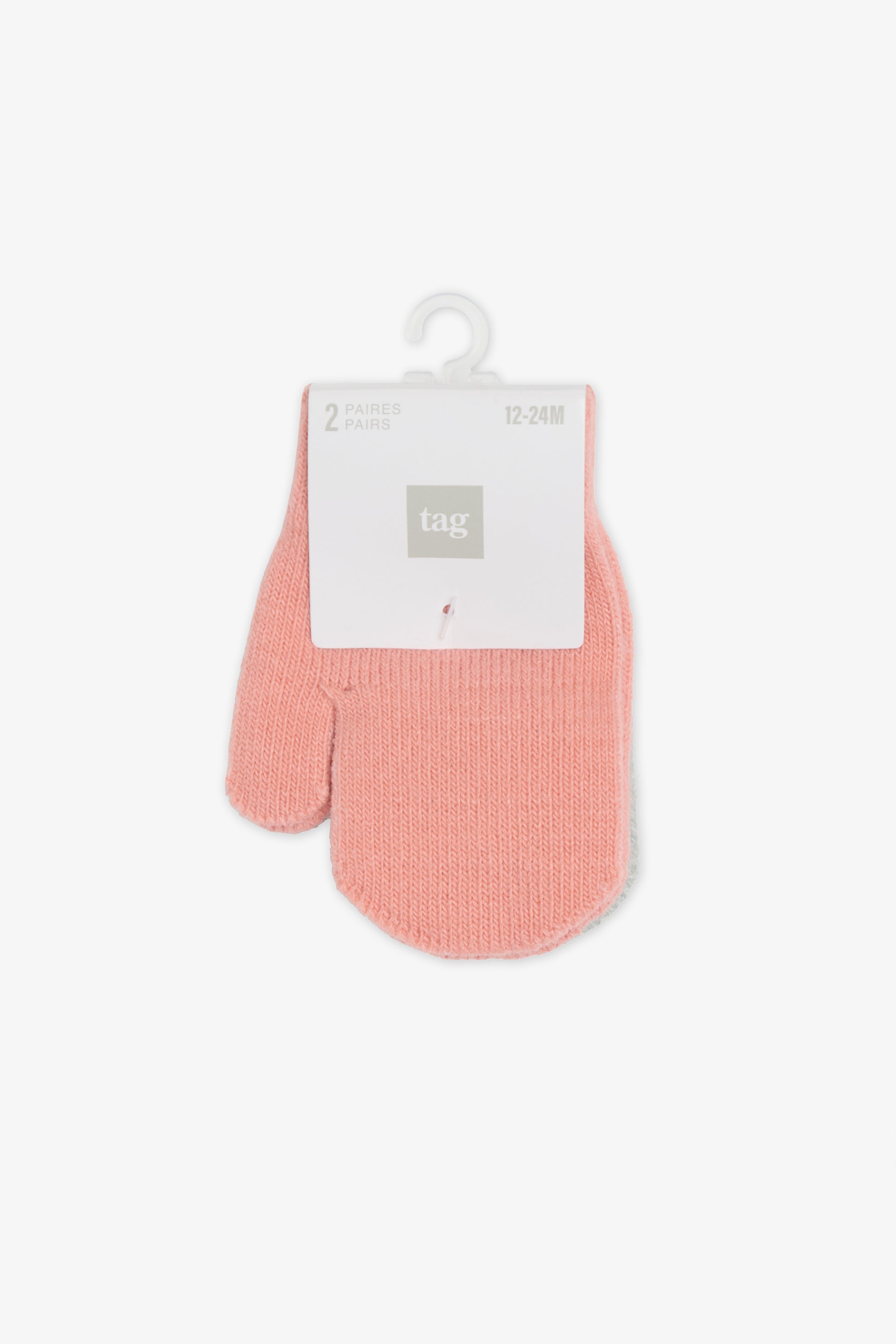Pack de 2 mitaines tricotées - Bébé fille && CORAIL
