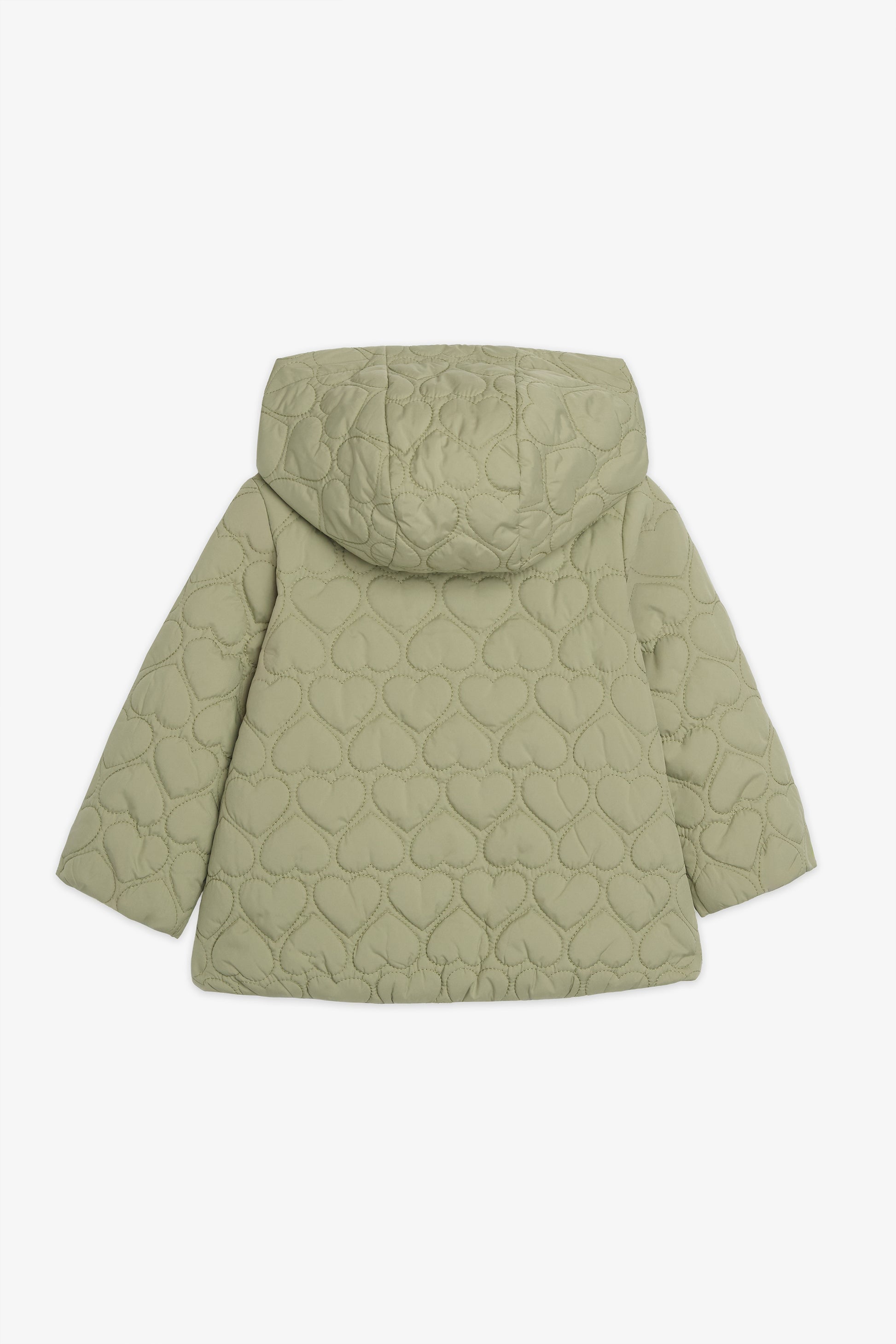 Manteau matelassé cœur - Bébé fille && KAKI