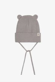 Tuque en tricot côtelé avec oreilles - Bébé fille && GRIS