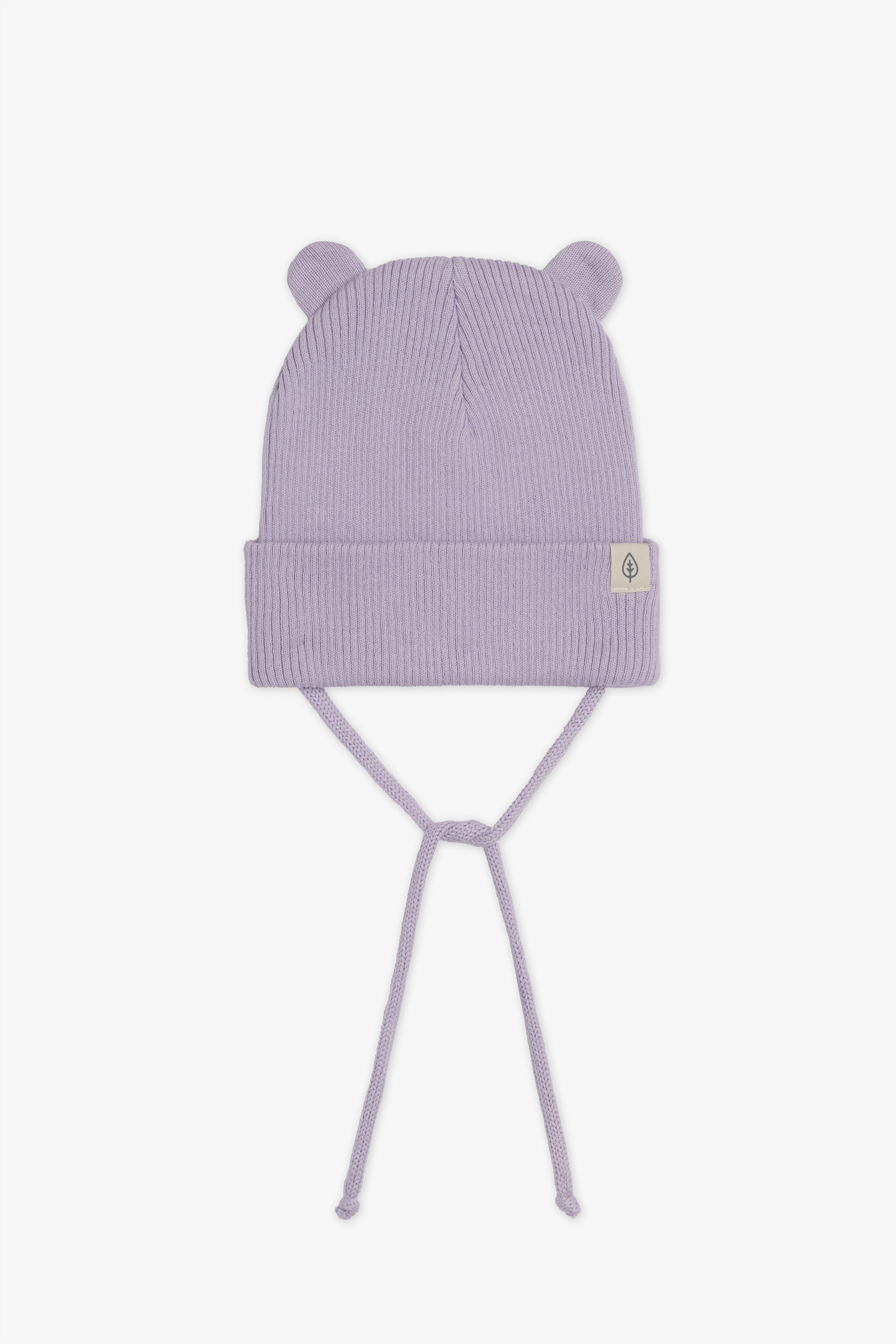Tuque en tricot côtelé avec oreilles - Bébé fille && LILAS