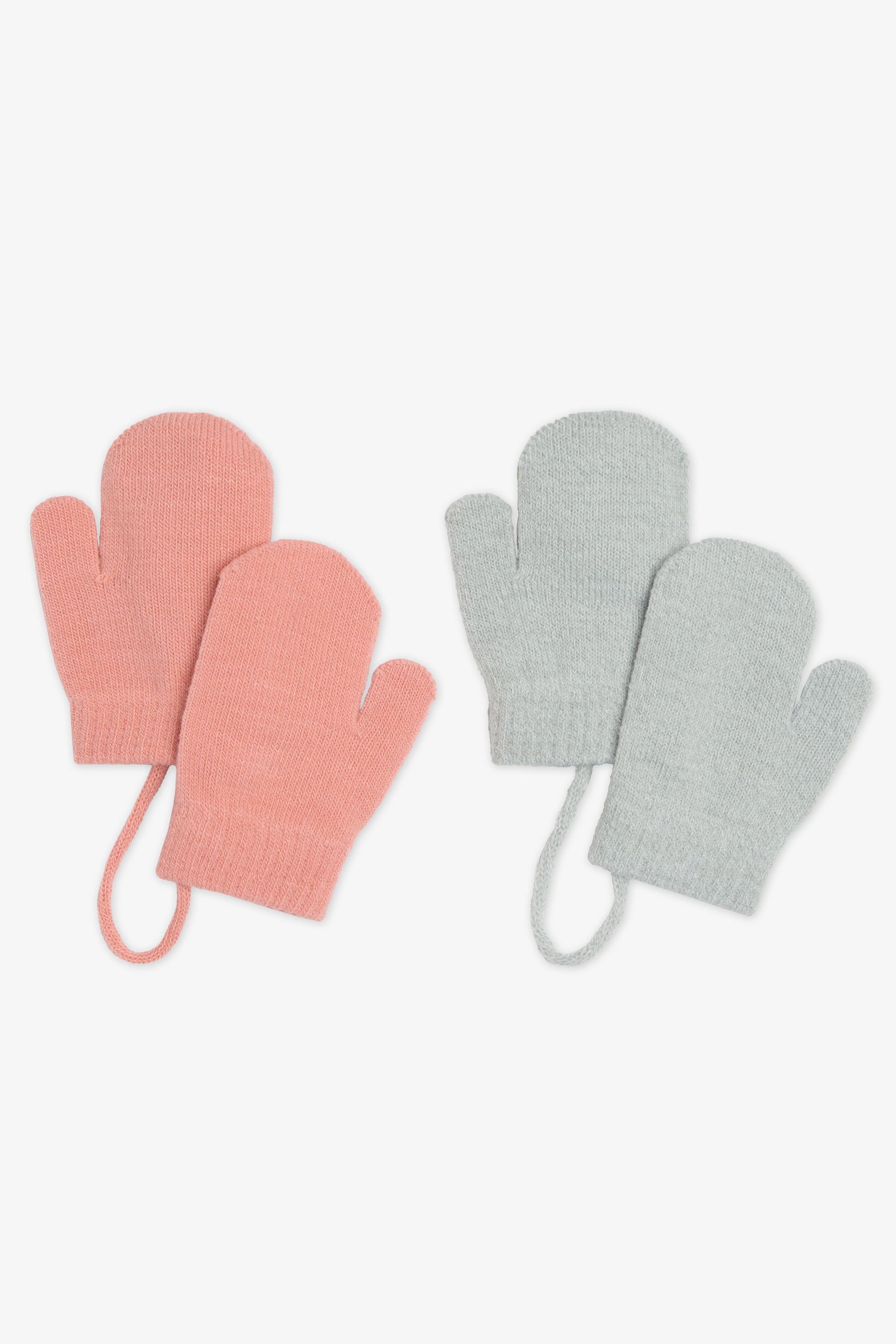 Pack de 2 mitaines tricotées - Bébé fille && CORAIL