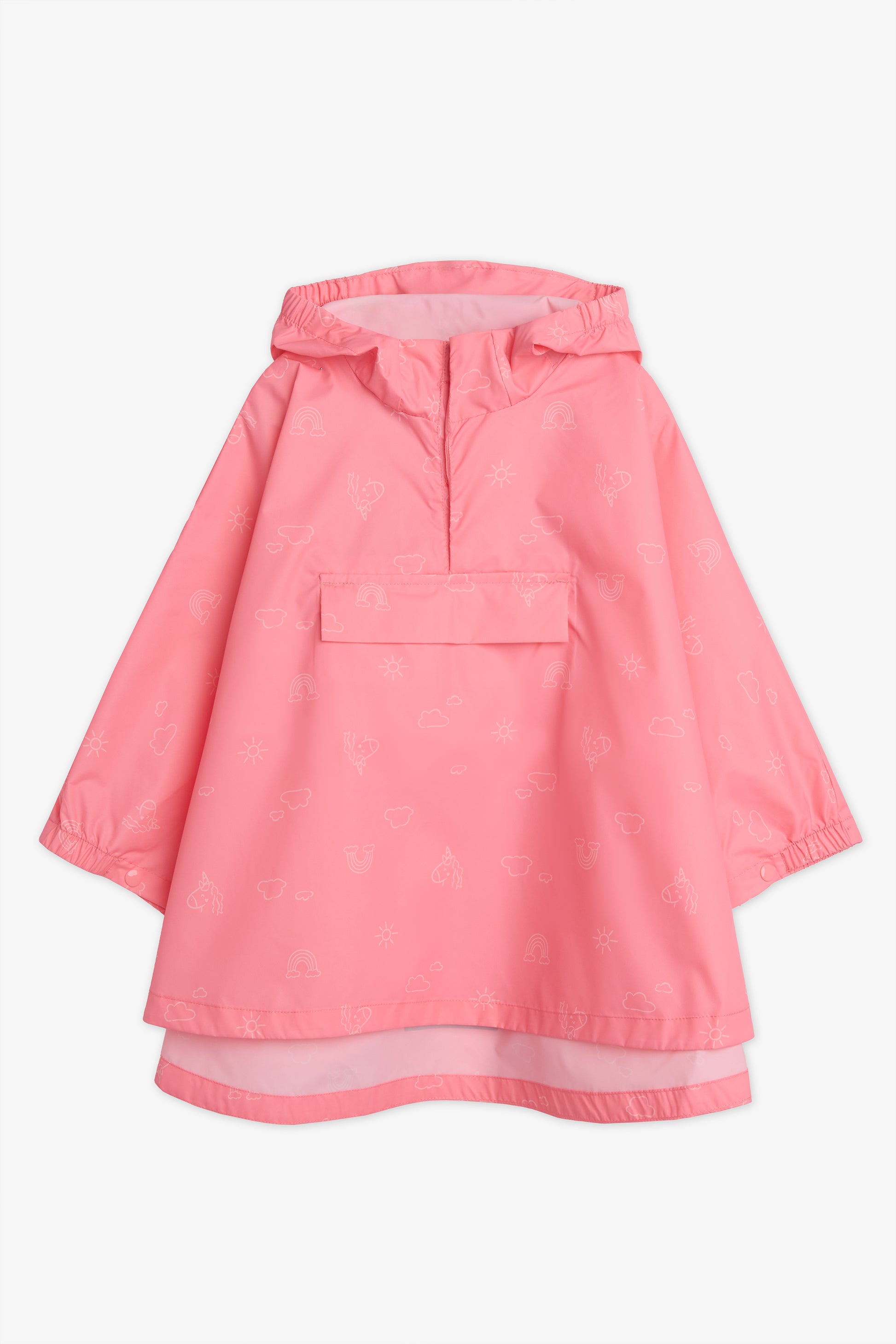 Poncho coupe-vent résistant à l'eau - Enfant fille && SAUMON