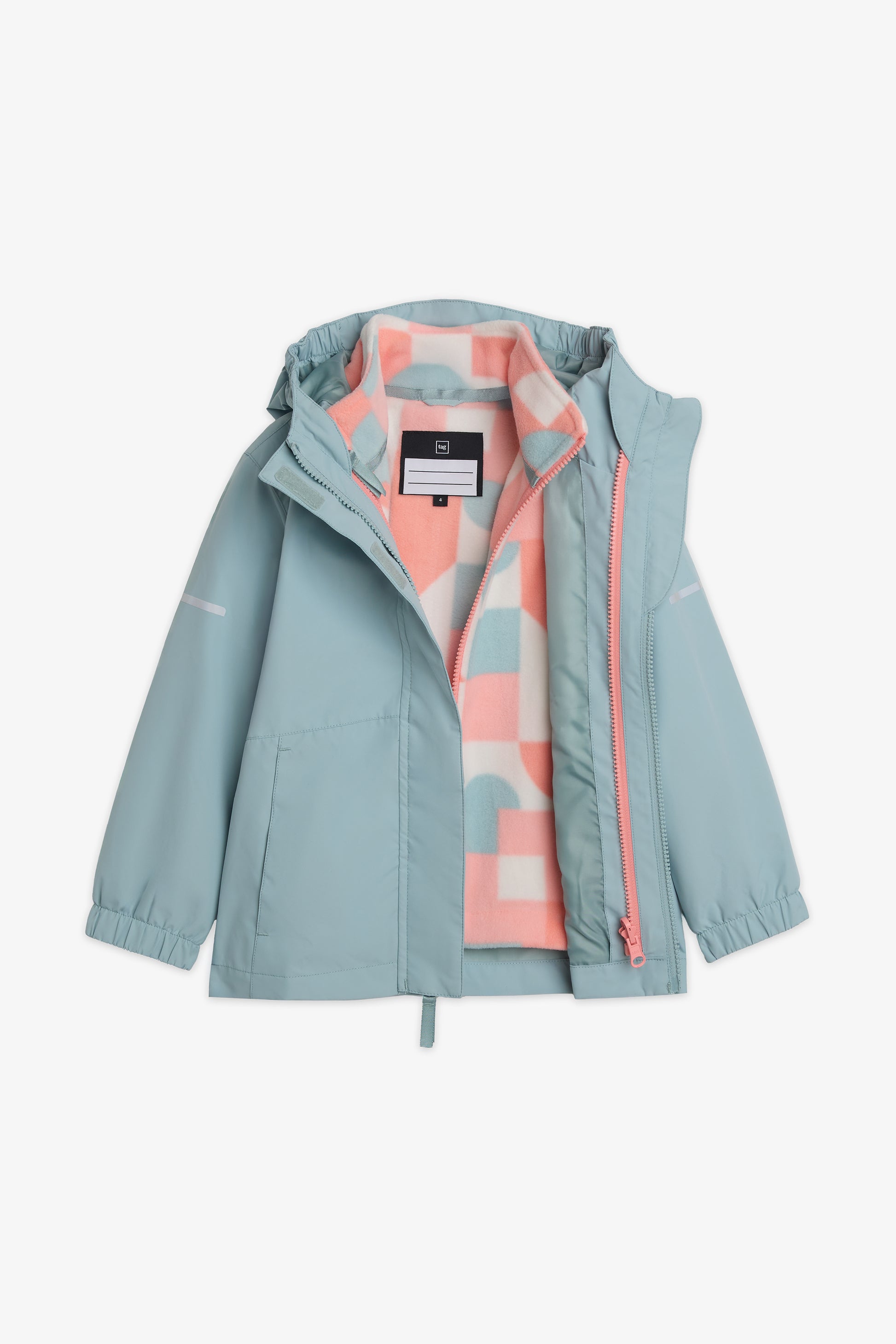 Manteau 3-en-1 résistant à l'eau - Enfant fille && VERT DE GRIS