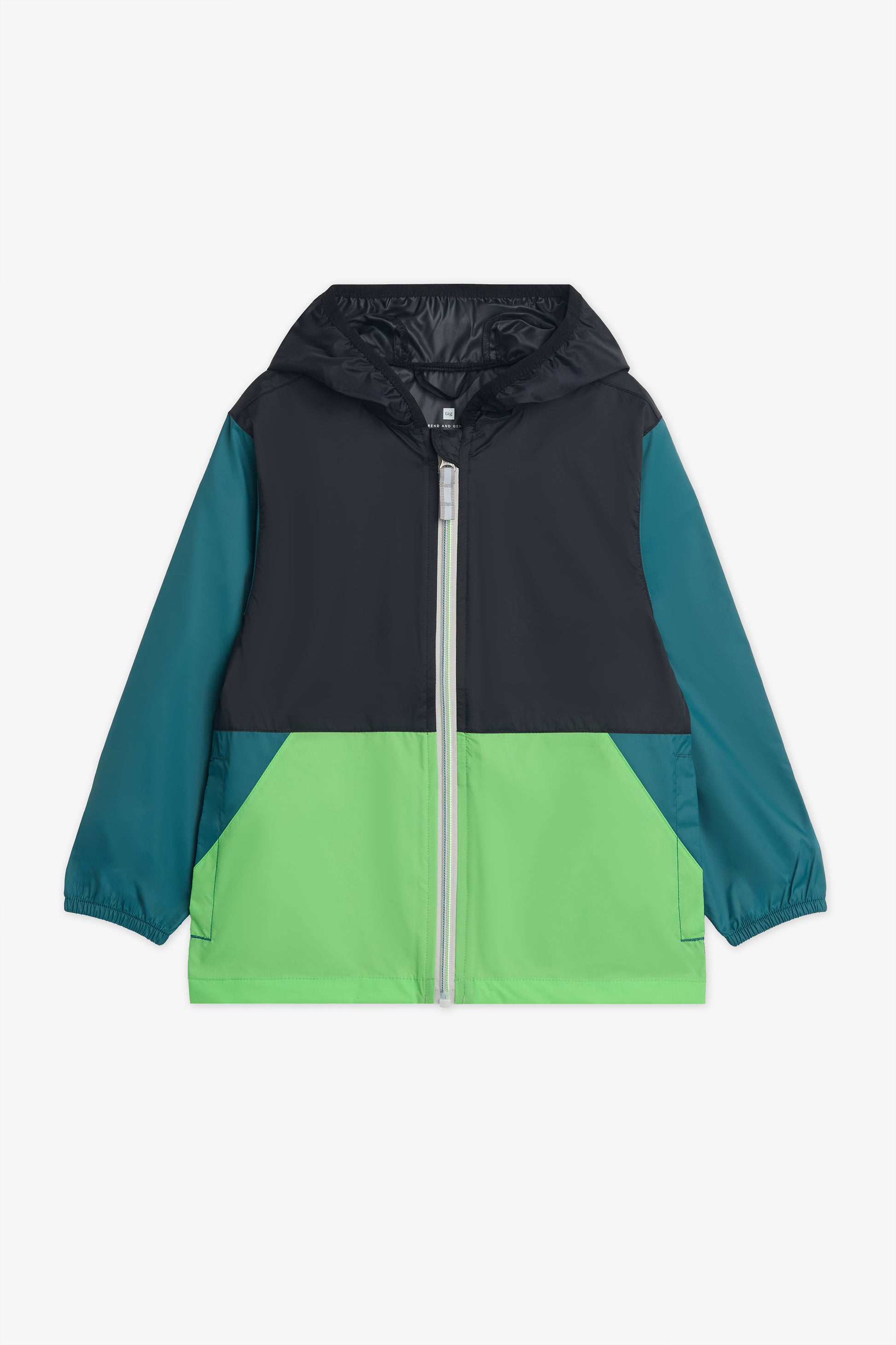 Manteau K-way colorblock résistant à l'eau - Enfant garçon && NOIR