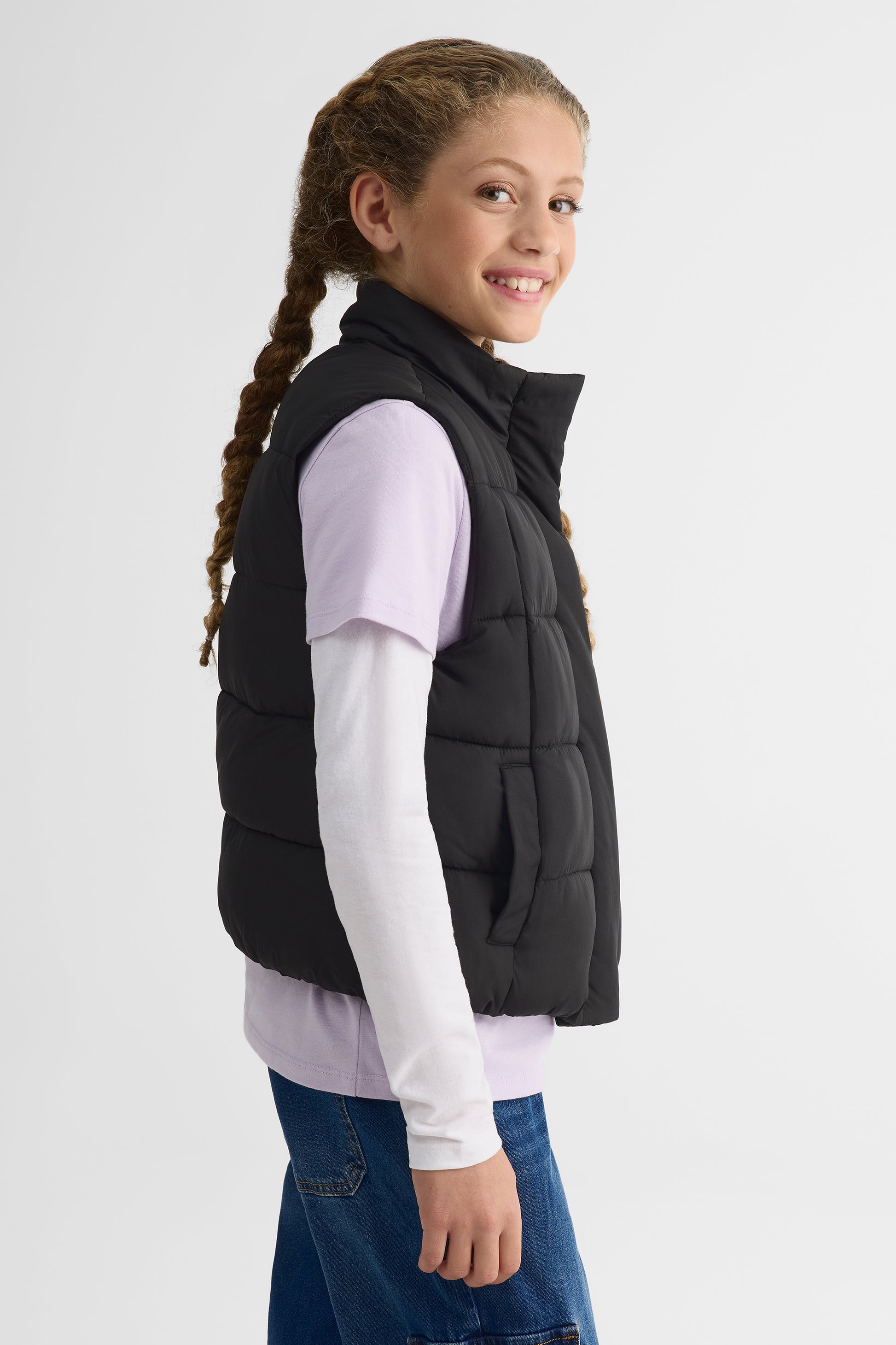 Veste S/manches doublée déperlant – Ado fille && NOIR