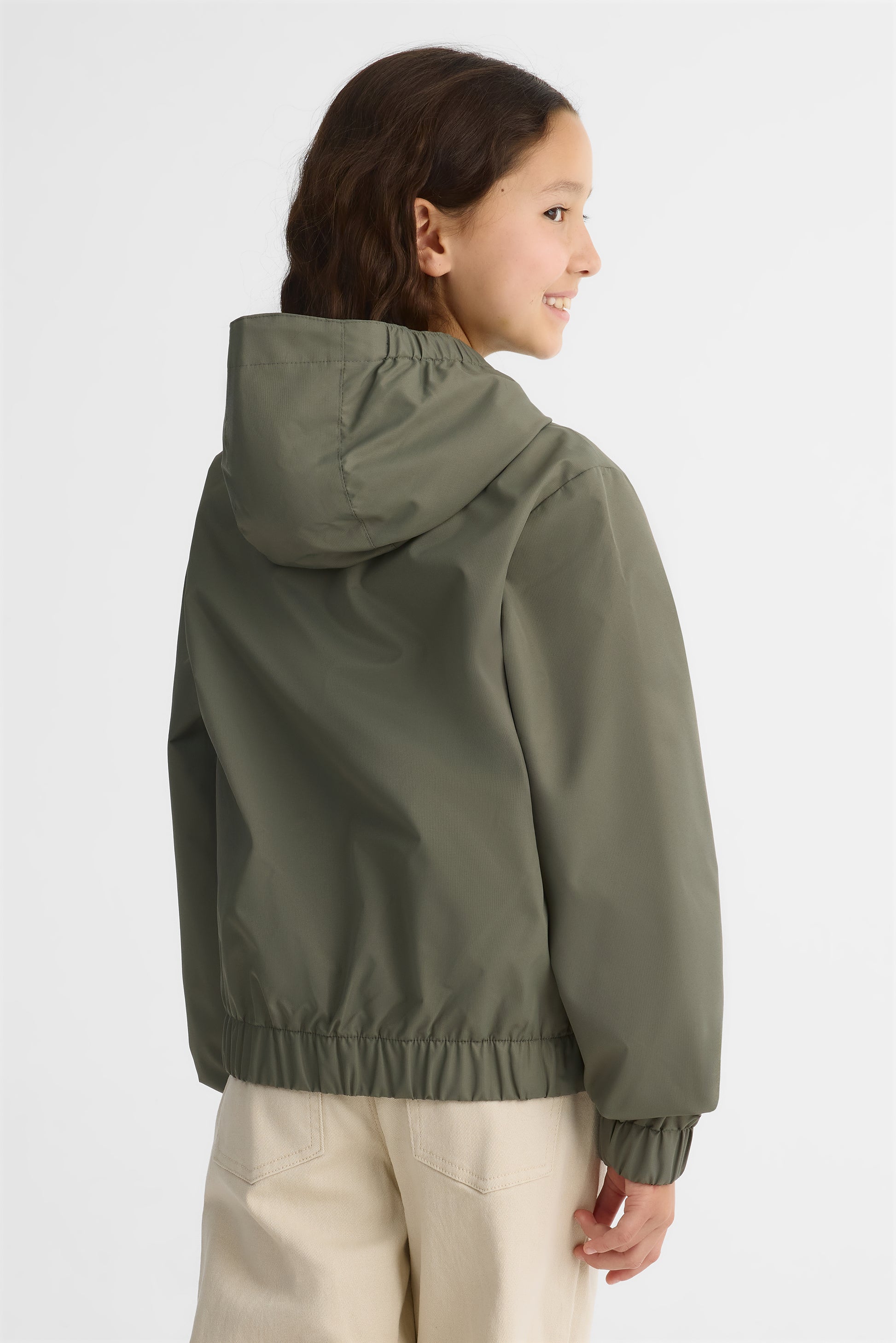 Hooded coat lined with jersey - Teen girl && VERT