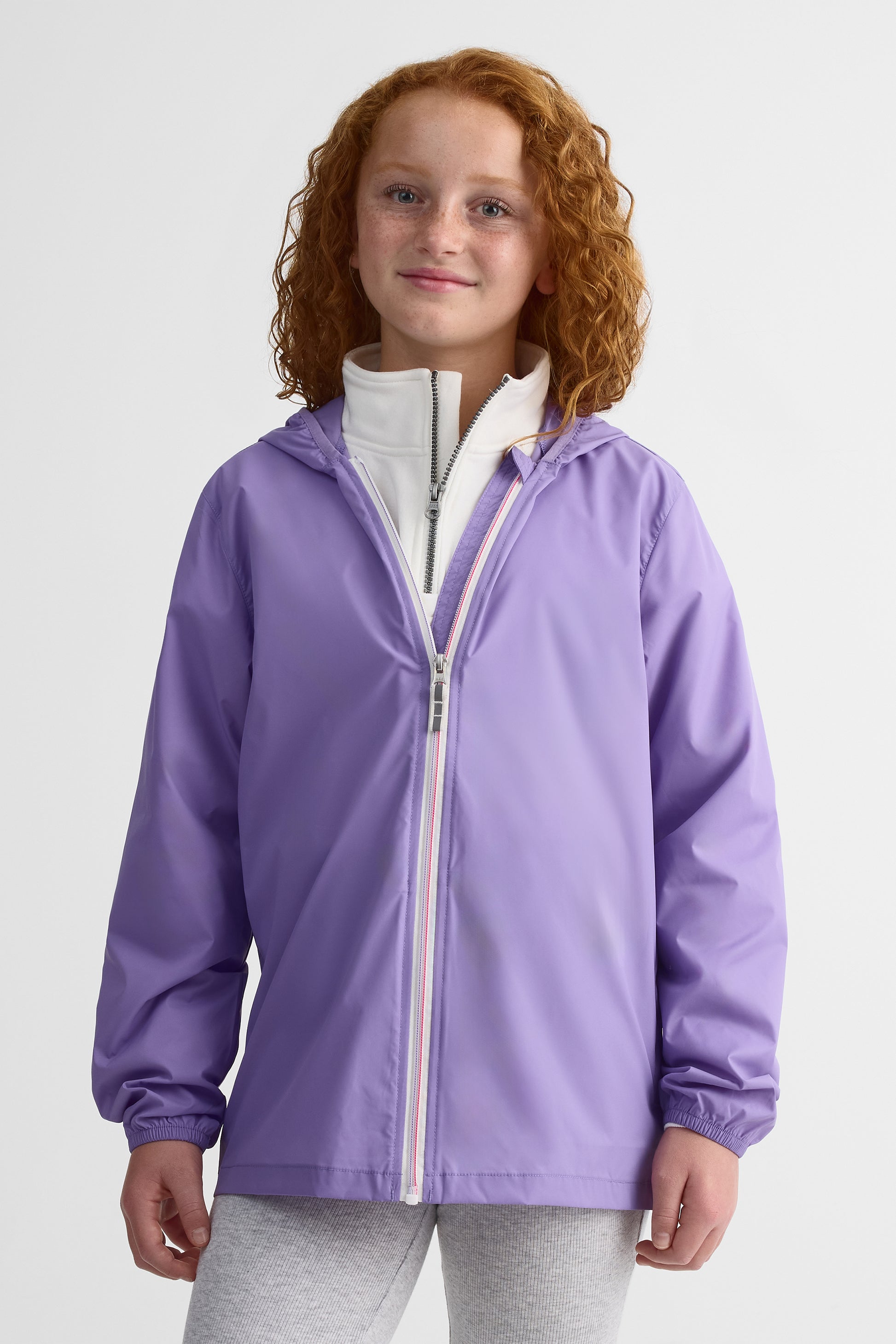 Manteau K-way coupe-vent avec capuchon - Ado fille && MAUVE