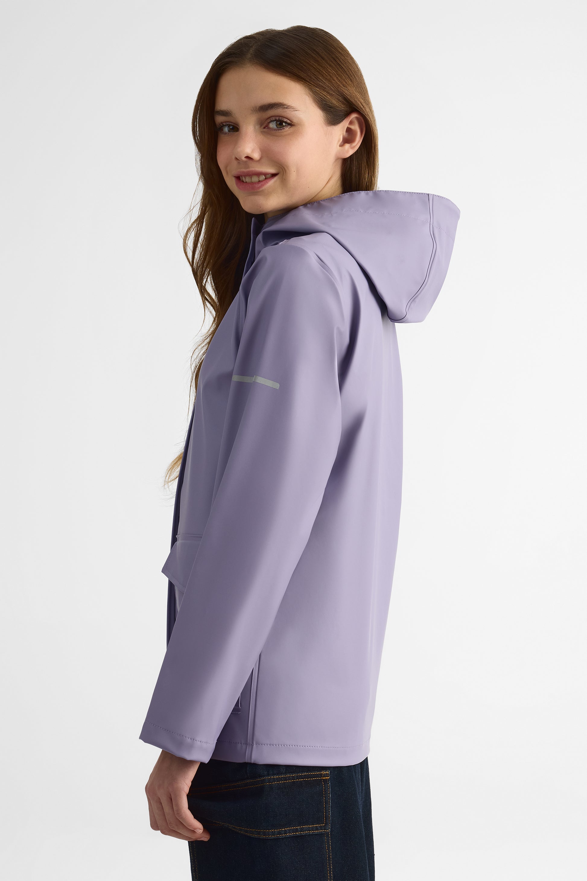 Imperméable capuchon avec poches - Ado fille && MAUVE
