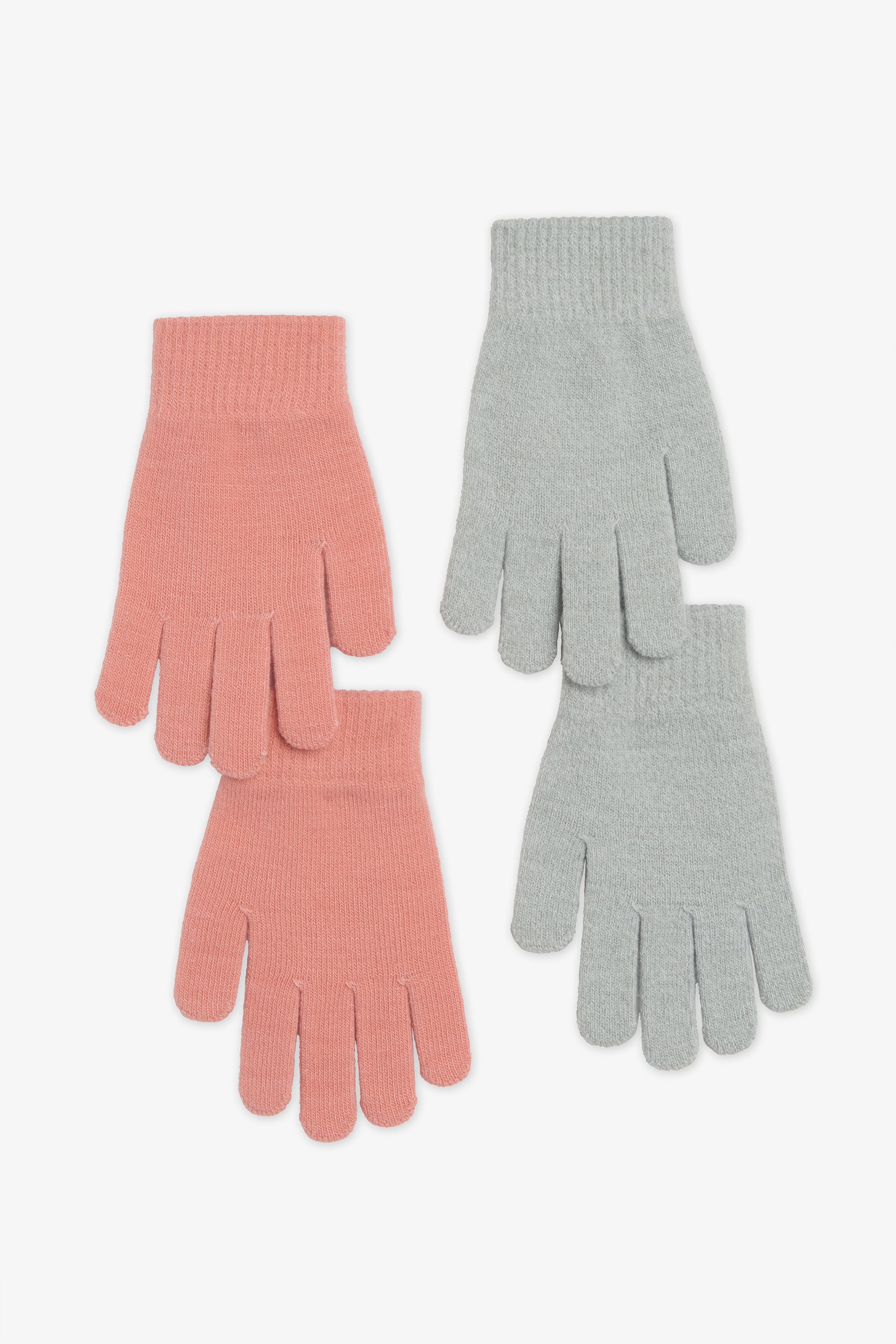 Gants en tricot uni, pack de 2 - Enfant garçon && CORAIL
